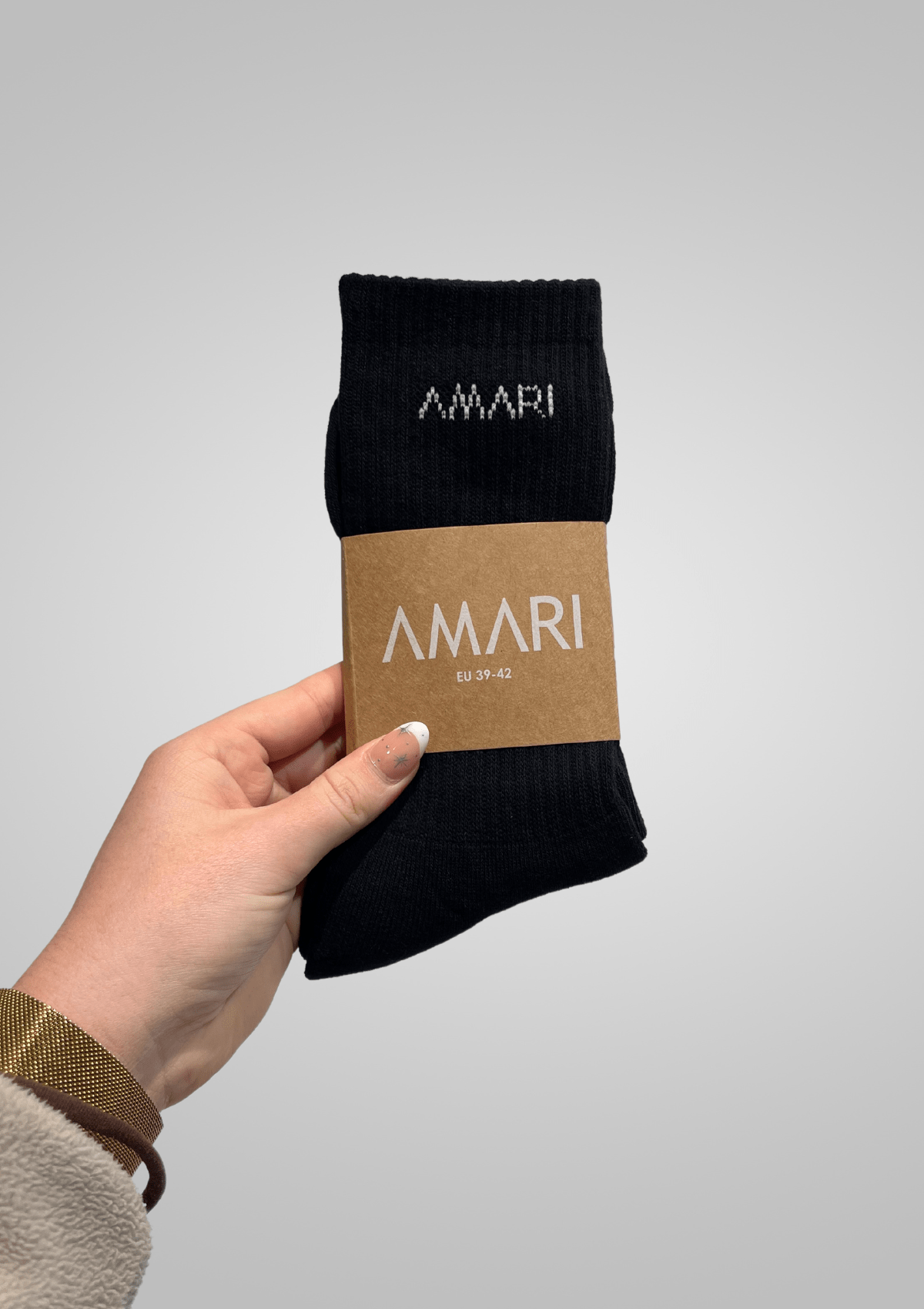 Unisex Crew Socks - Black (1 pair)