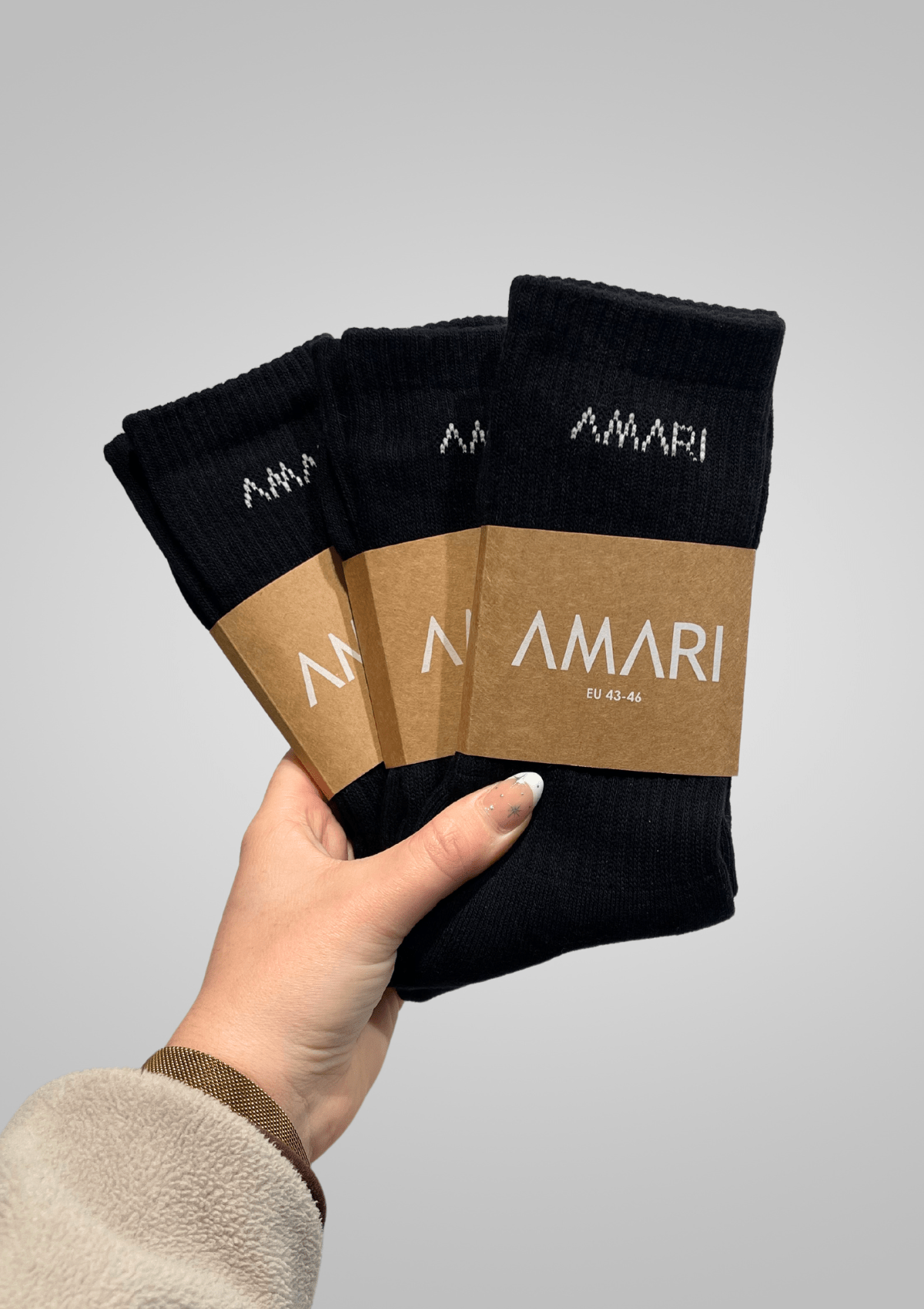Unisex Crew Socks - Black (3 Pairs)