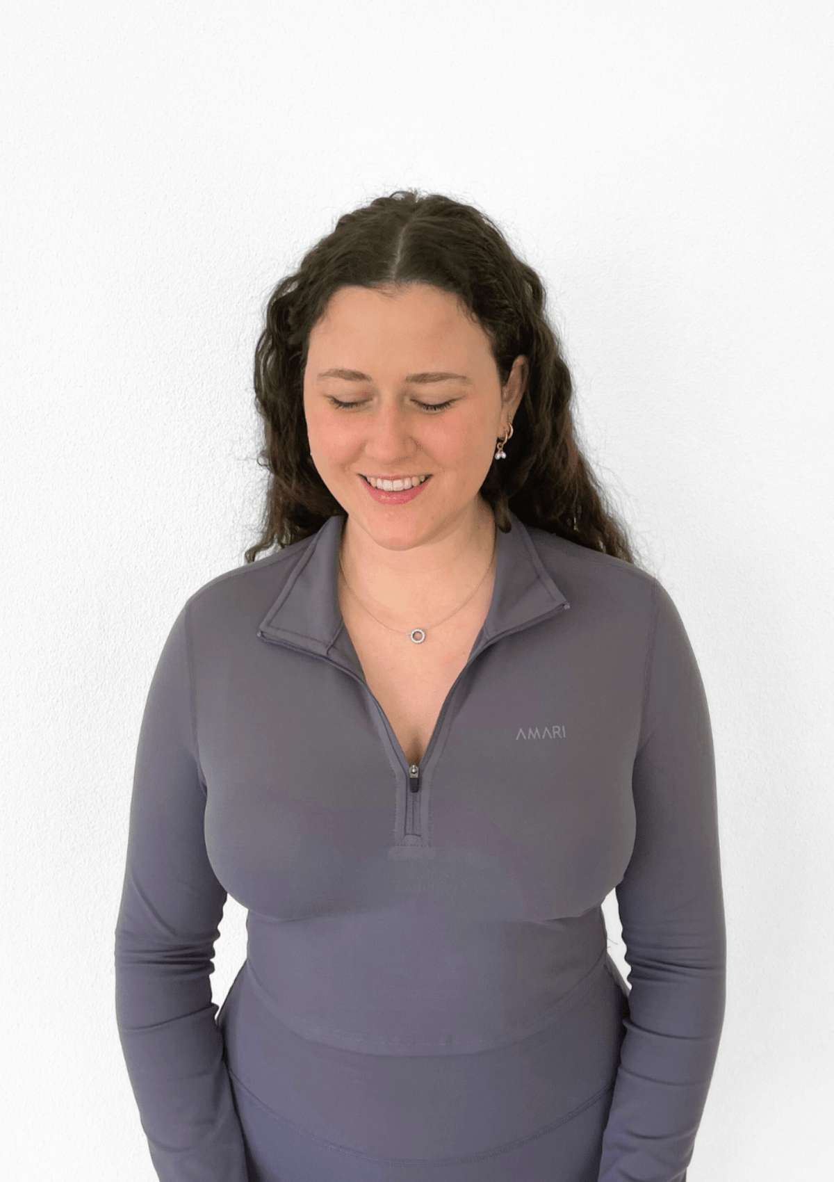Second Chance: Long Sleeve Half Zipper Crop Top - Grey XS