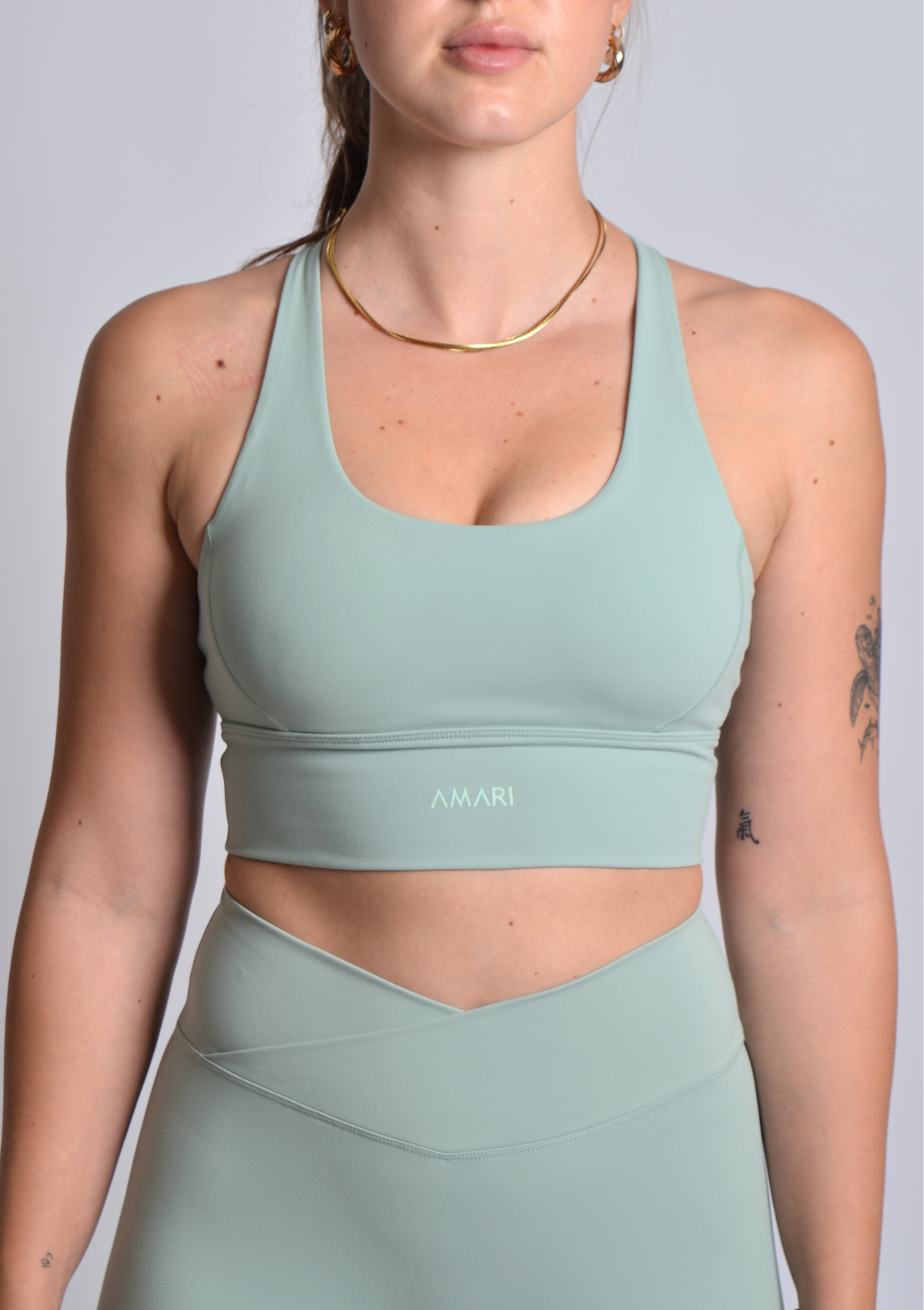 Cloud Love™ Cross Back Sports Bra - Sage Green