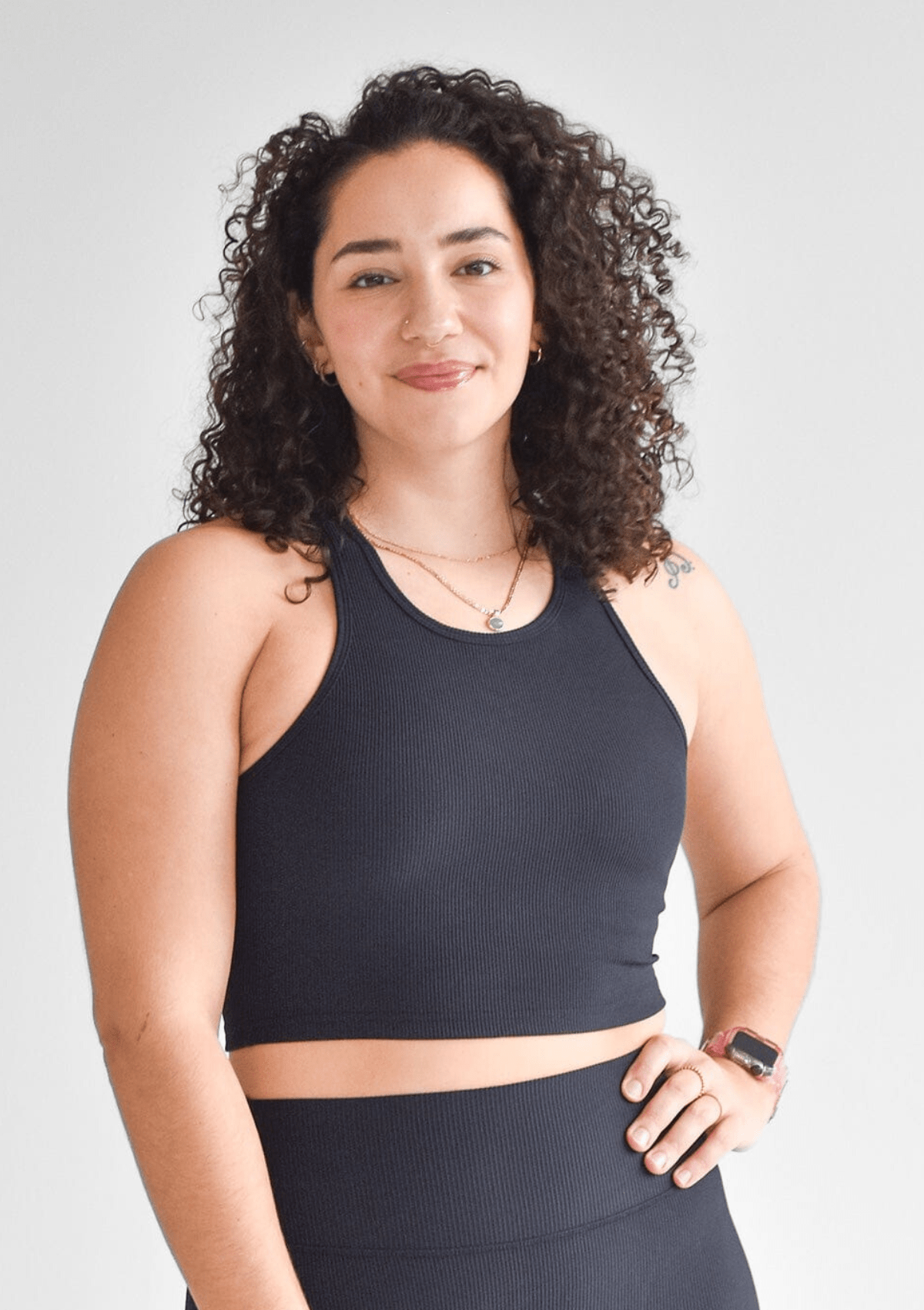 Second Chance: Ribbed Crop Top - Charcoal XS