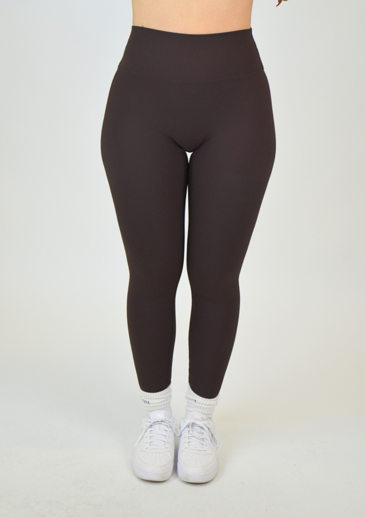 Ribbed Basic Leggings - Espresso