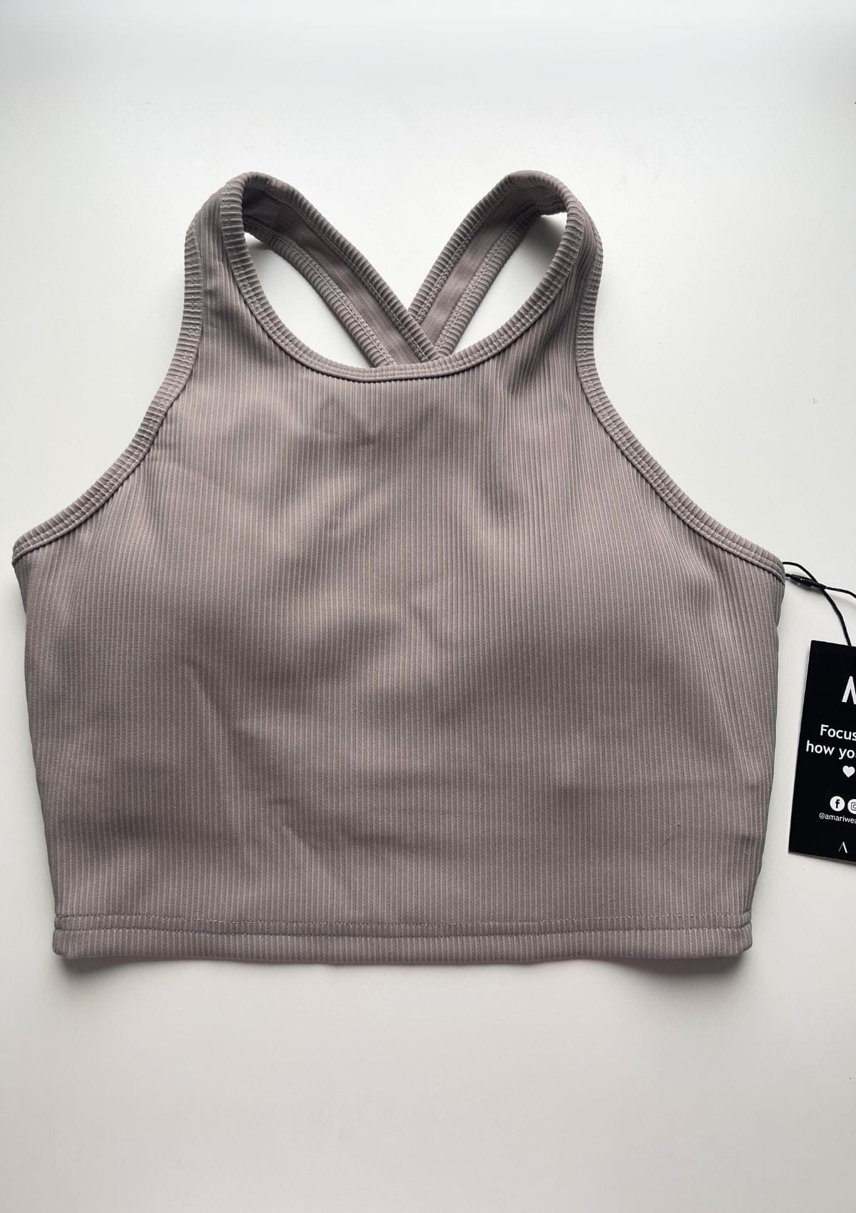 Second Chance: Ribbed Crop Top - Latte