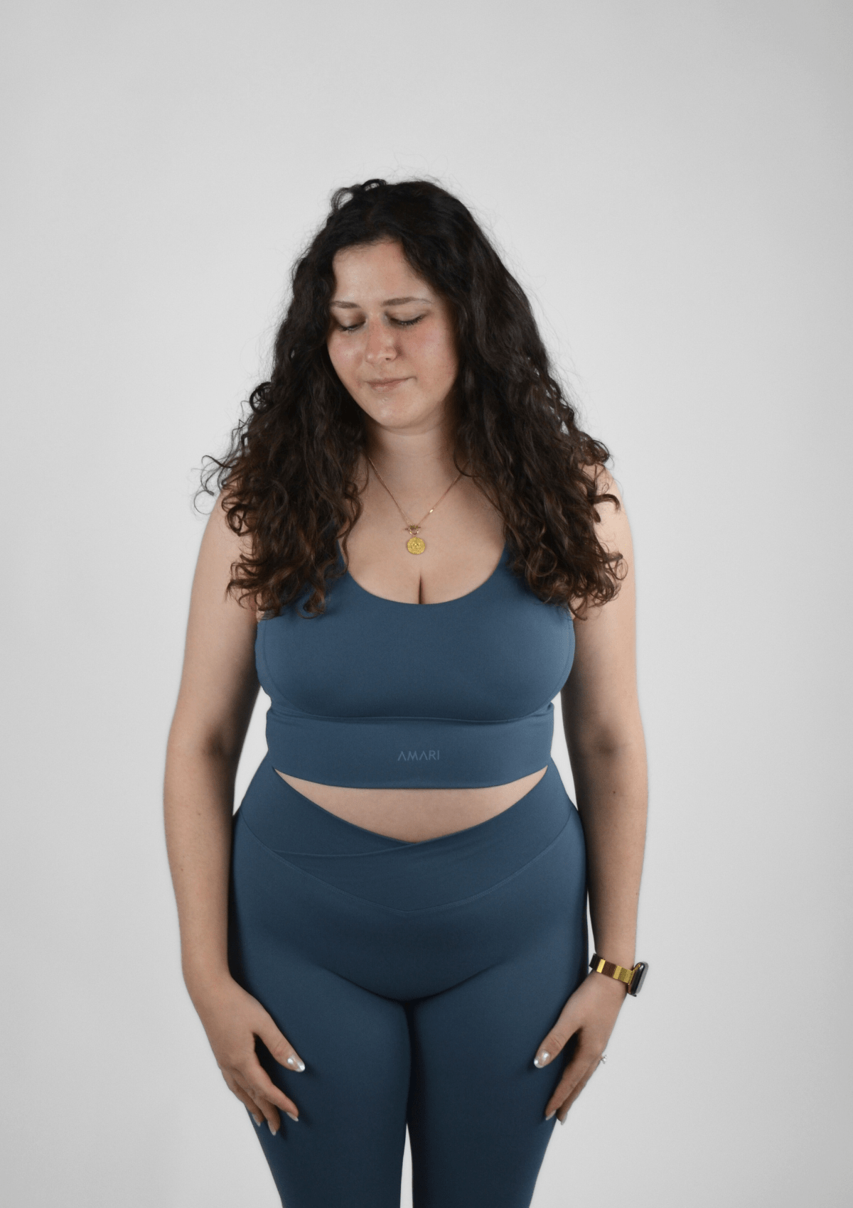 Cross Back Sports Bra - Smoky Blue