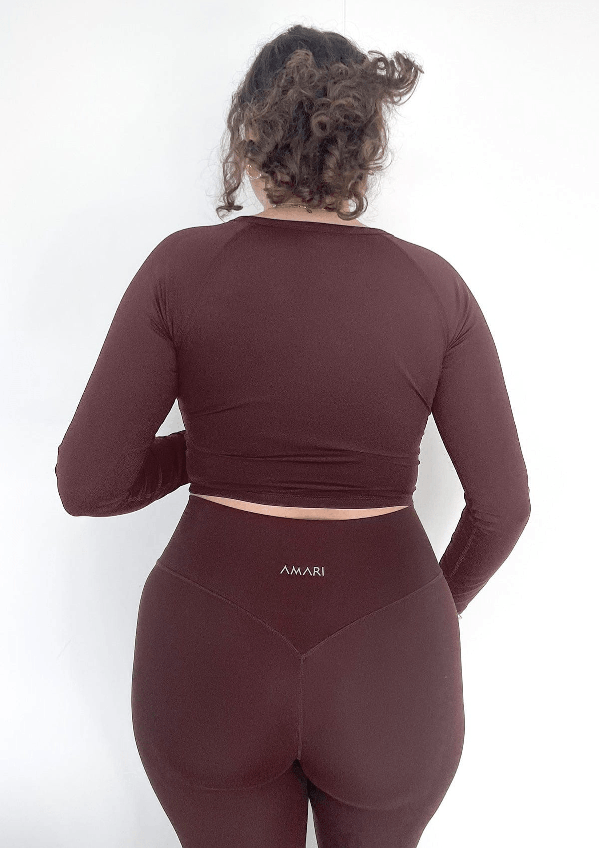 Second Chance: Long Sleeve Crop Top - Chocolate XL
