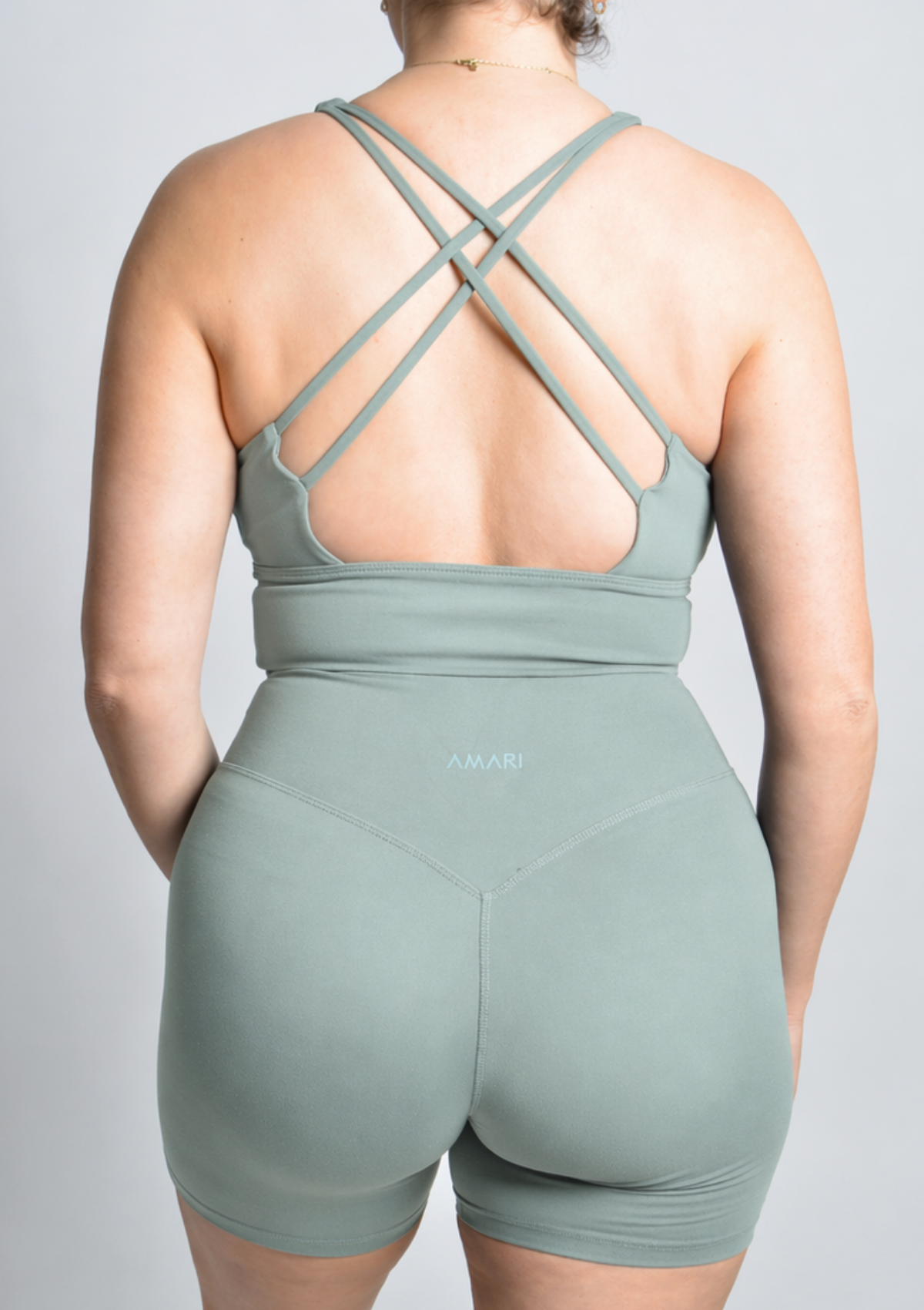 Cloud Love™ Cross Back Sports Bra - Sage Green