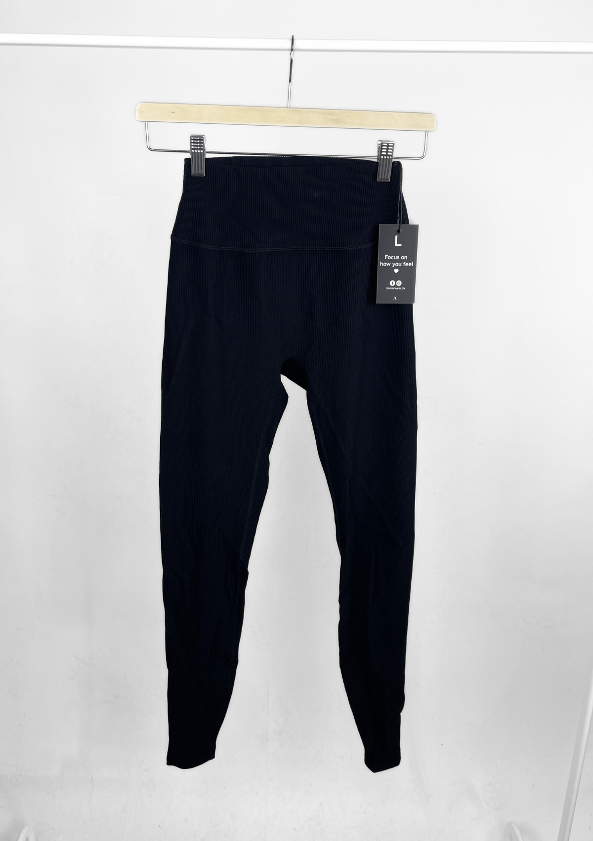 Second Chance: Ribbed Leggings - Charcoal L