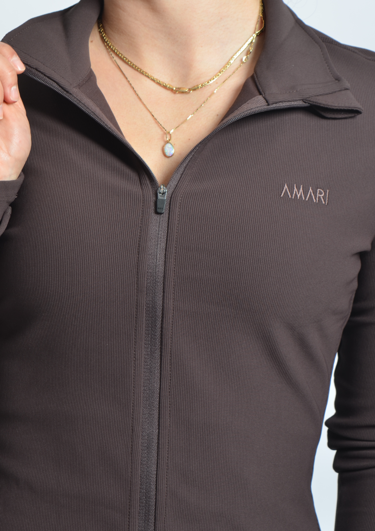 Ribbed Form Jacket - Espresso
