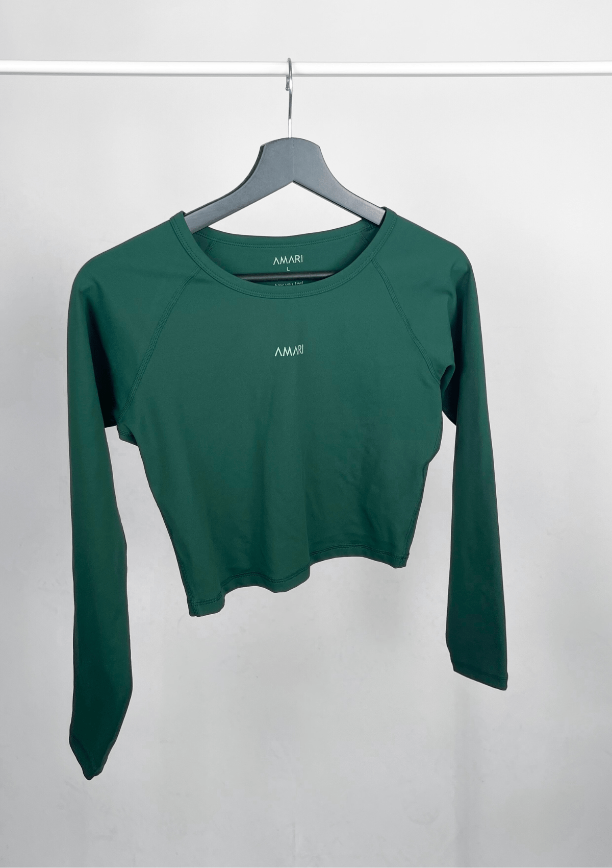 Second Chance: Long Sleeve Crop Top - Forest XS