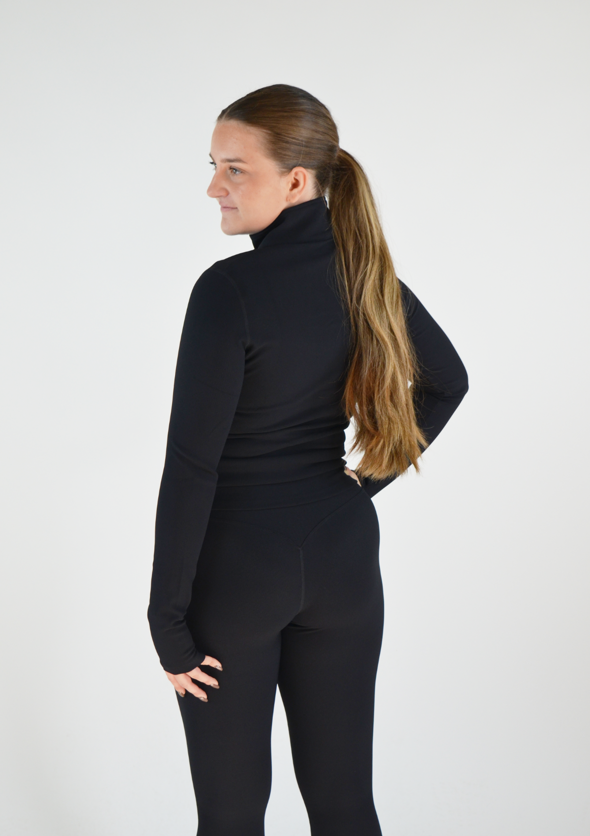 Ribbed Form Jacket - Black