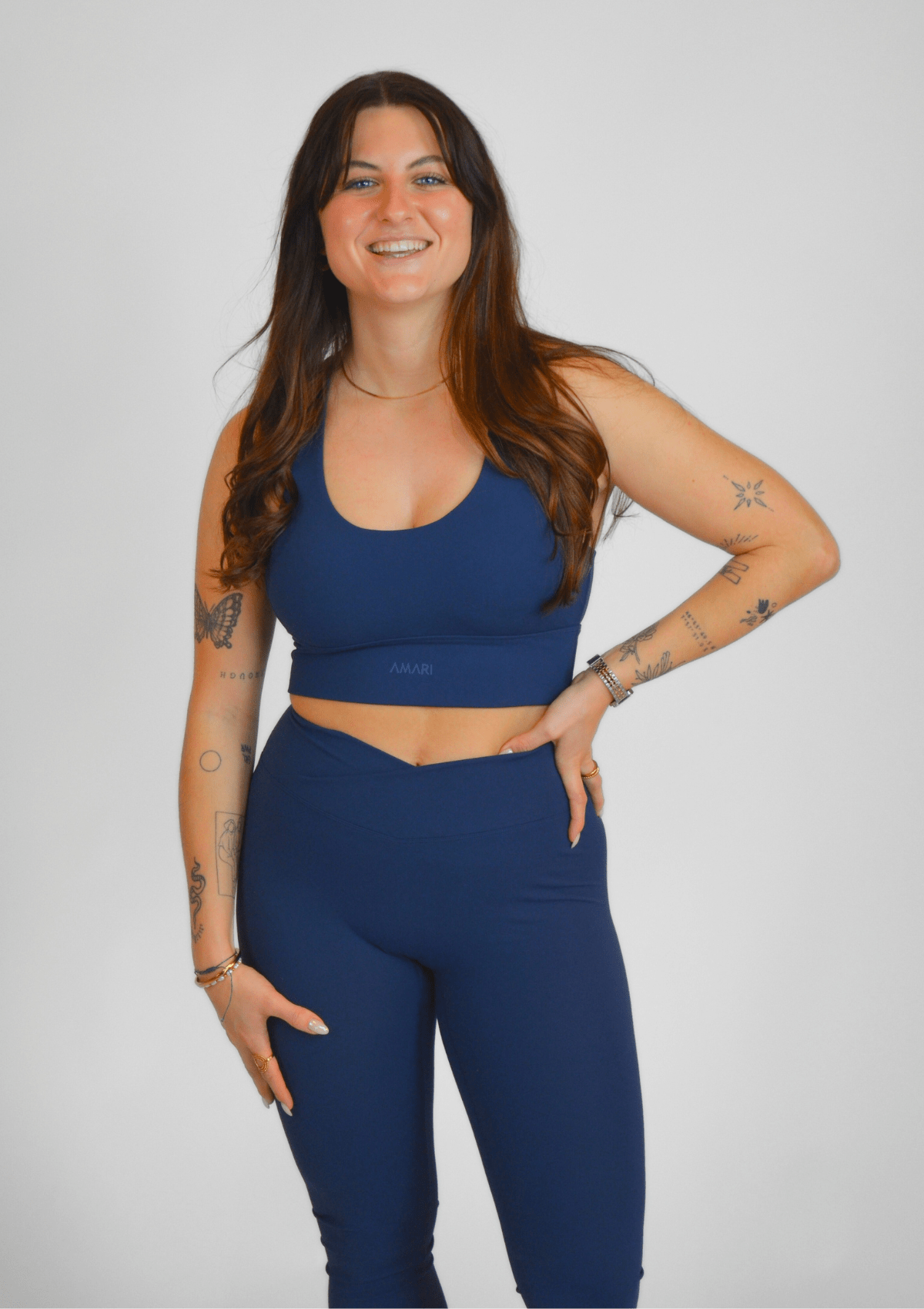 Cross Back Sports Bra - Midnight Blue