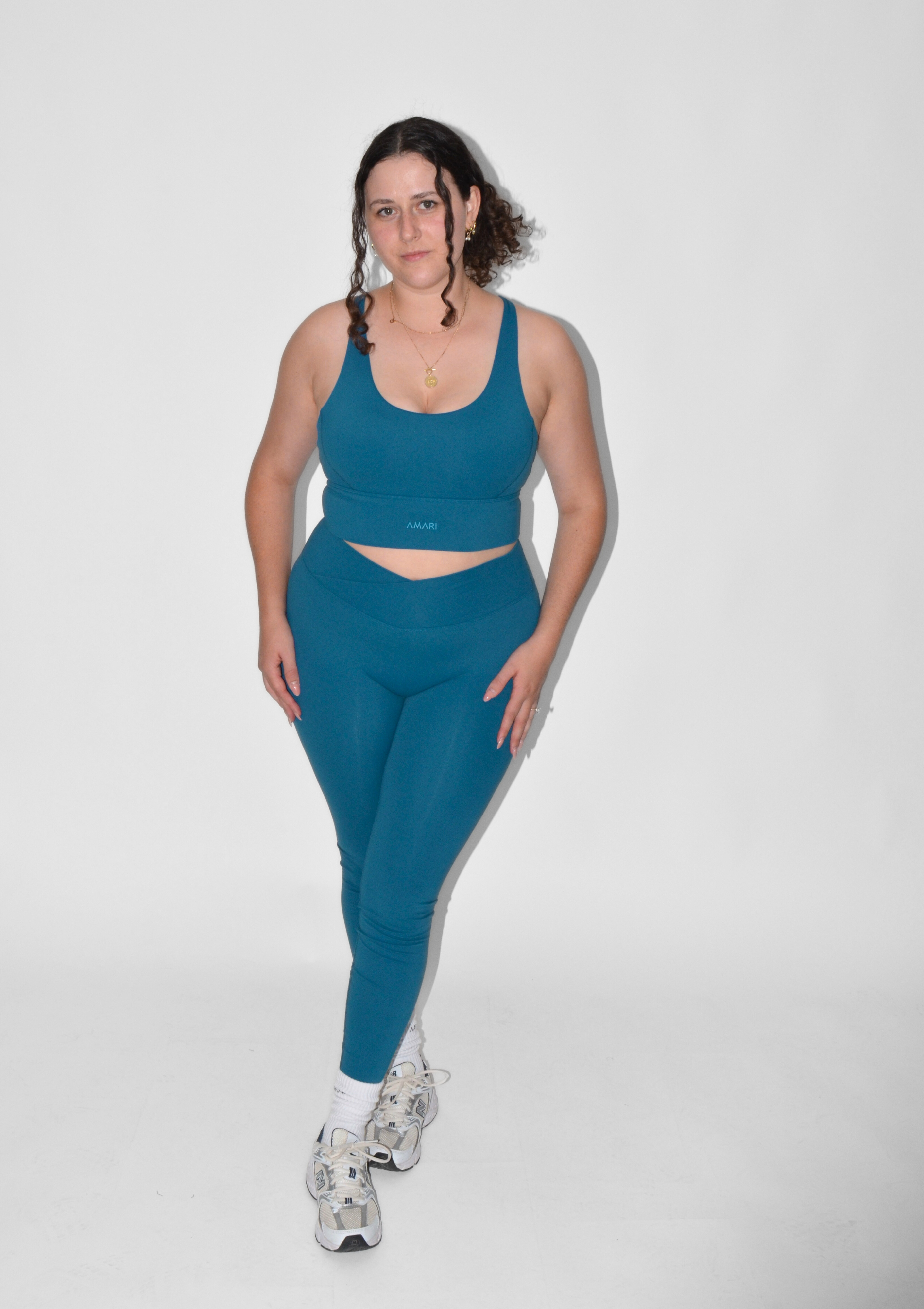 V-Leggings - Petrol Blue