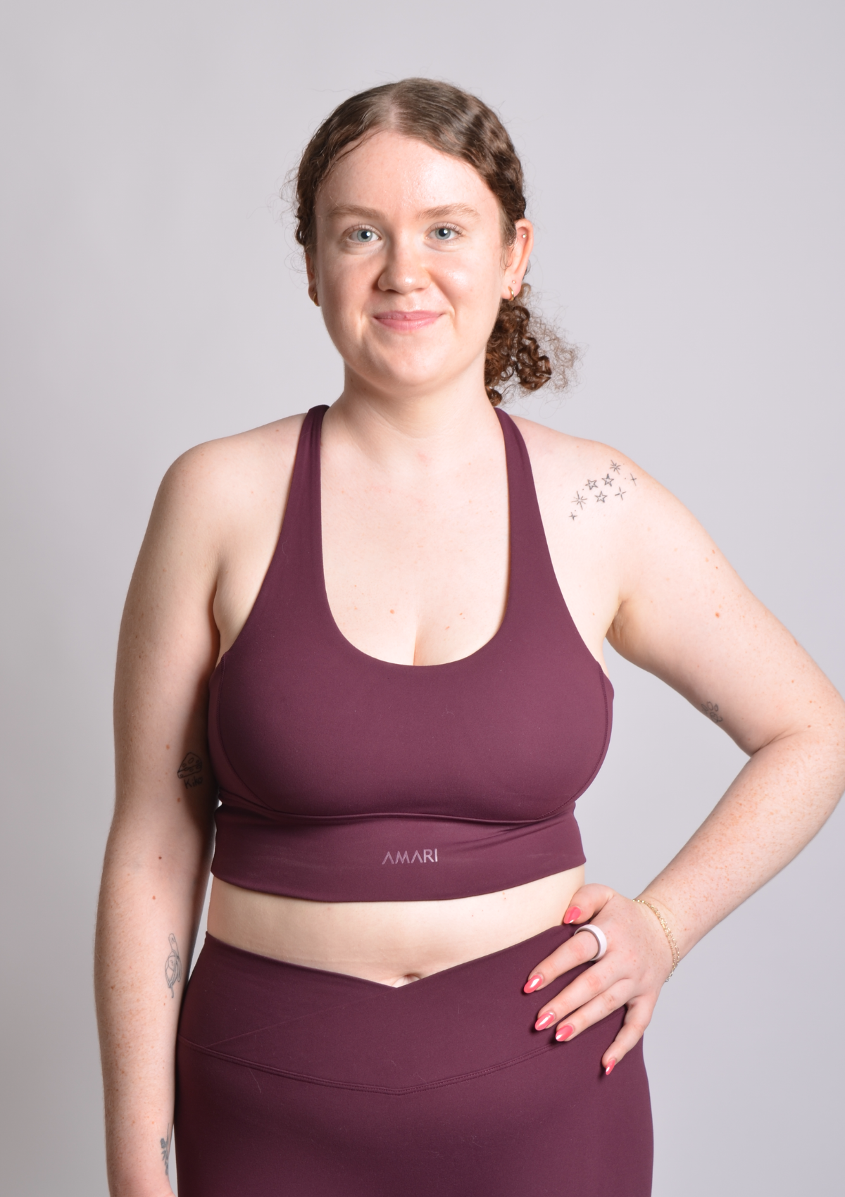 Cross Back Sports Bra - Dark Cherry