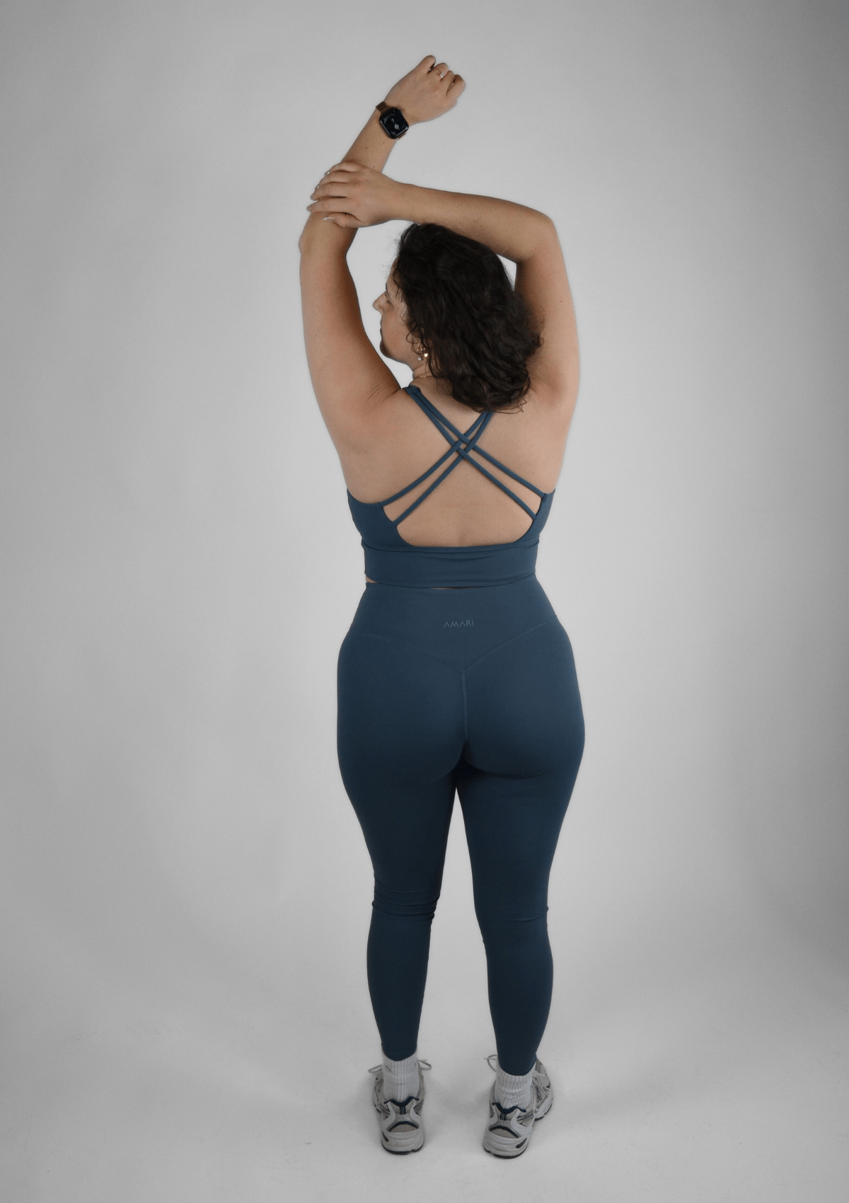 Cross Back Sports Bra - Smoky Blue