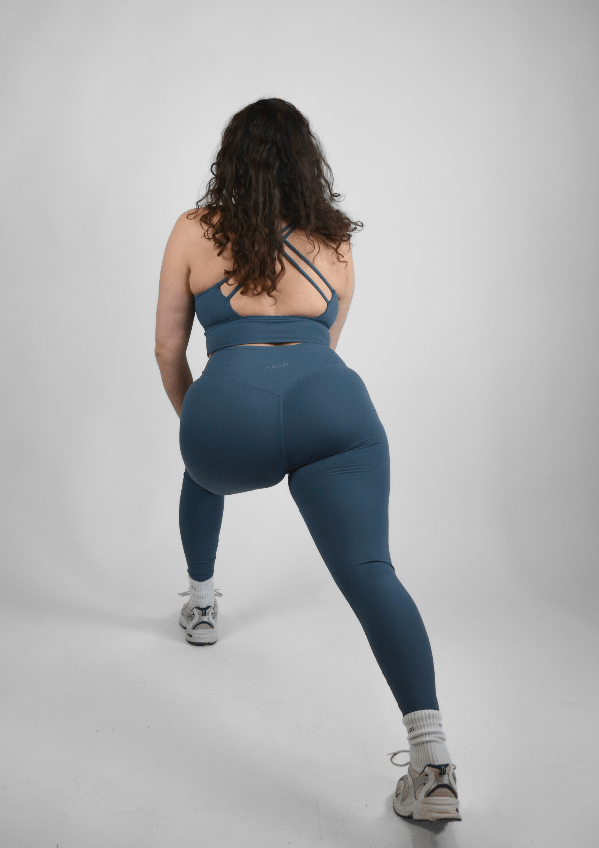 Cross Back Sports Bra - Smoky Blue