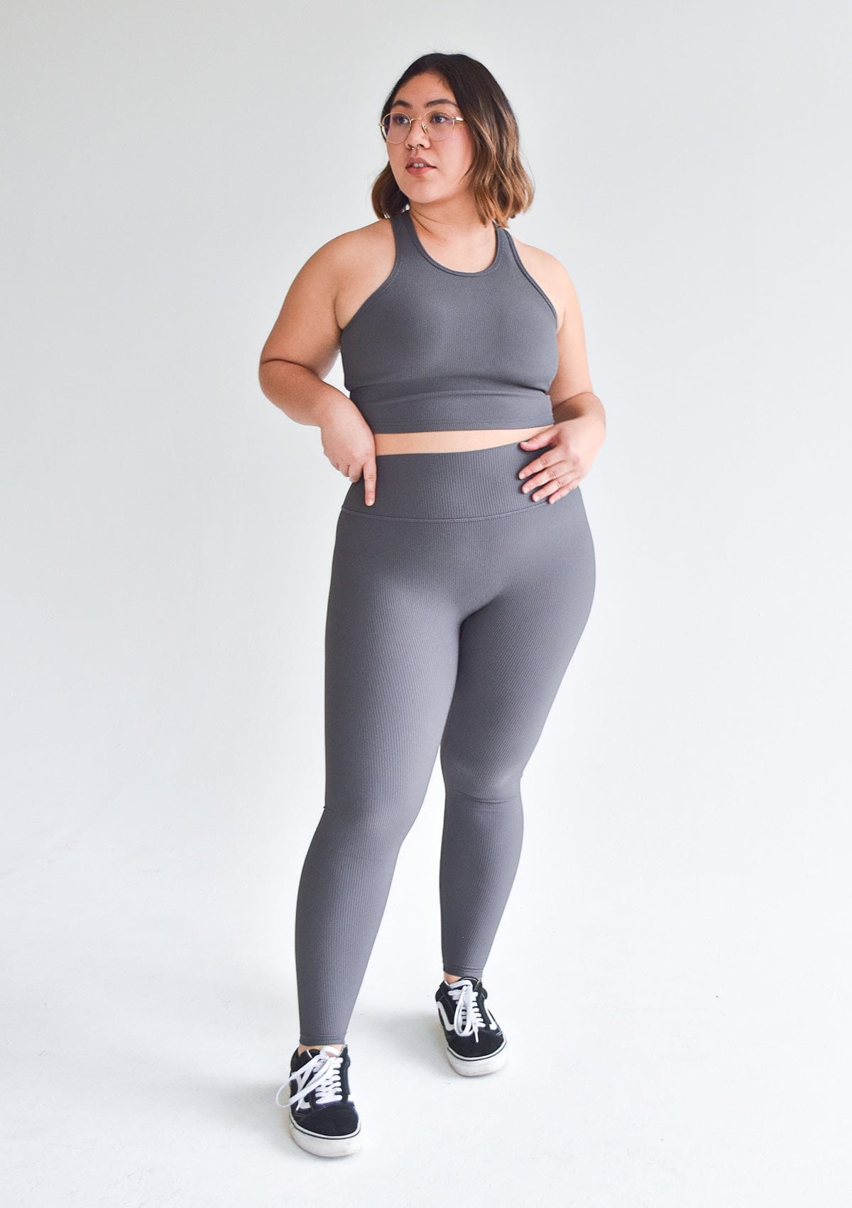 Ribbed Leggings - Stone