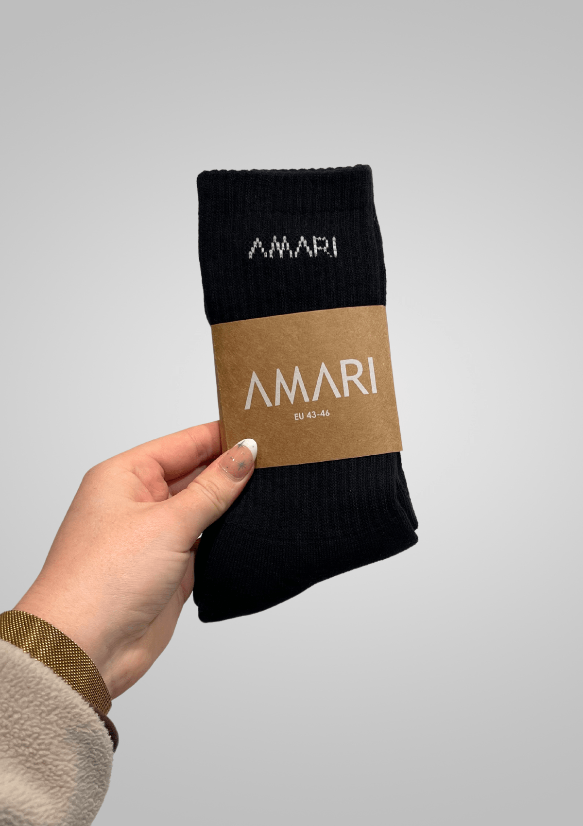 Unisex Crew Socks - Black (1 pair)