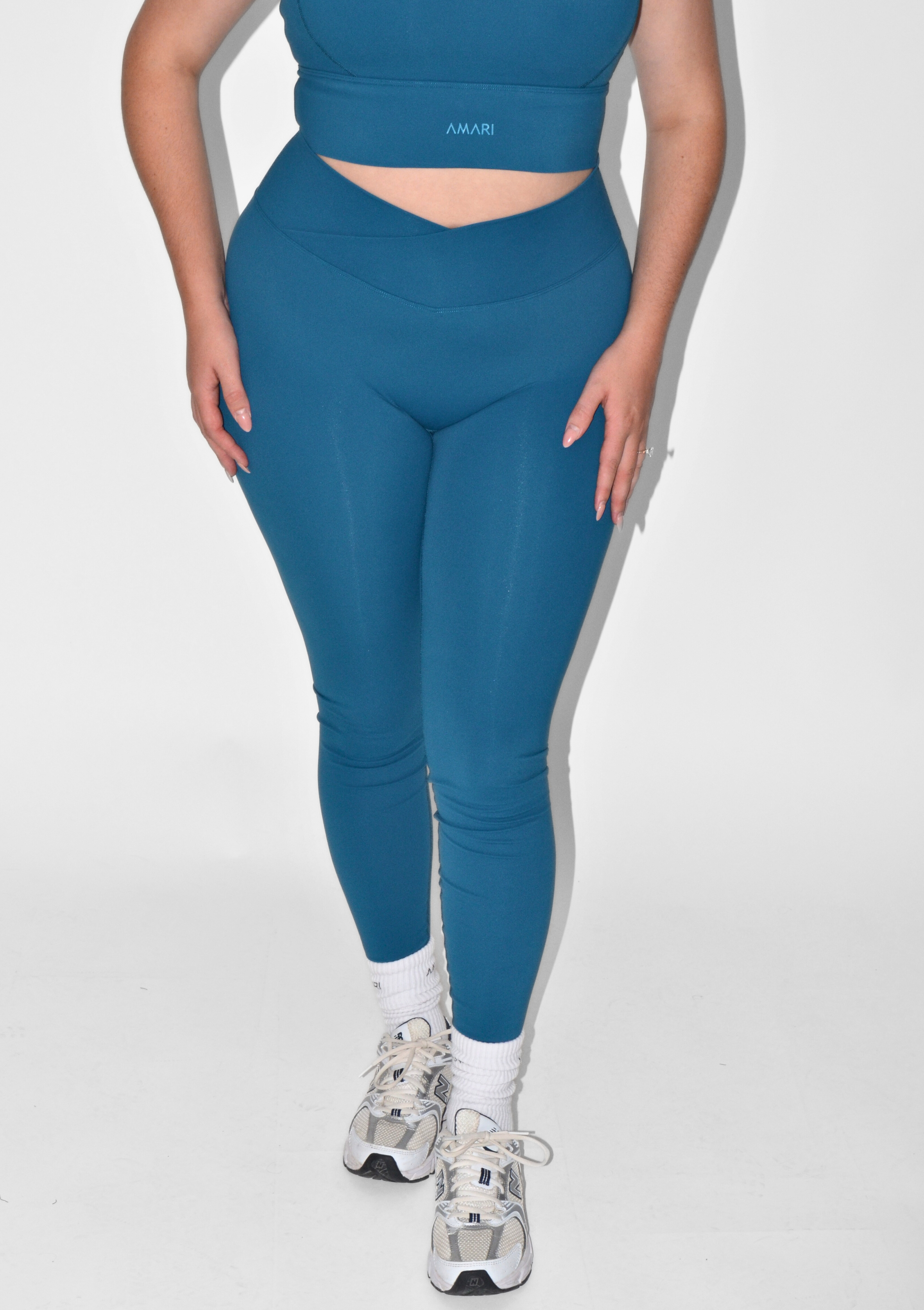 V-Leggings - Petrol Blue