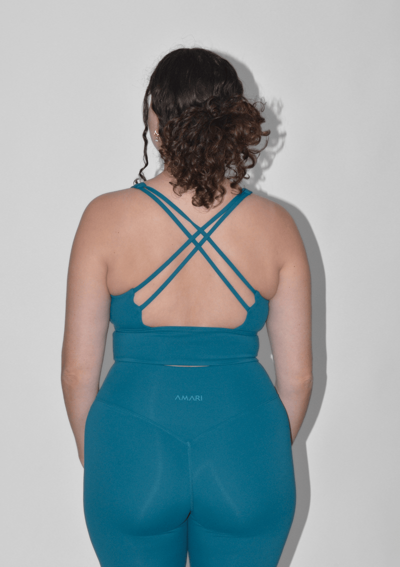 Cross Back Sportsbra Petrol Blue