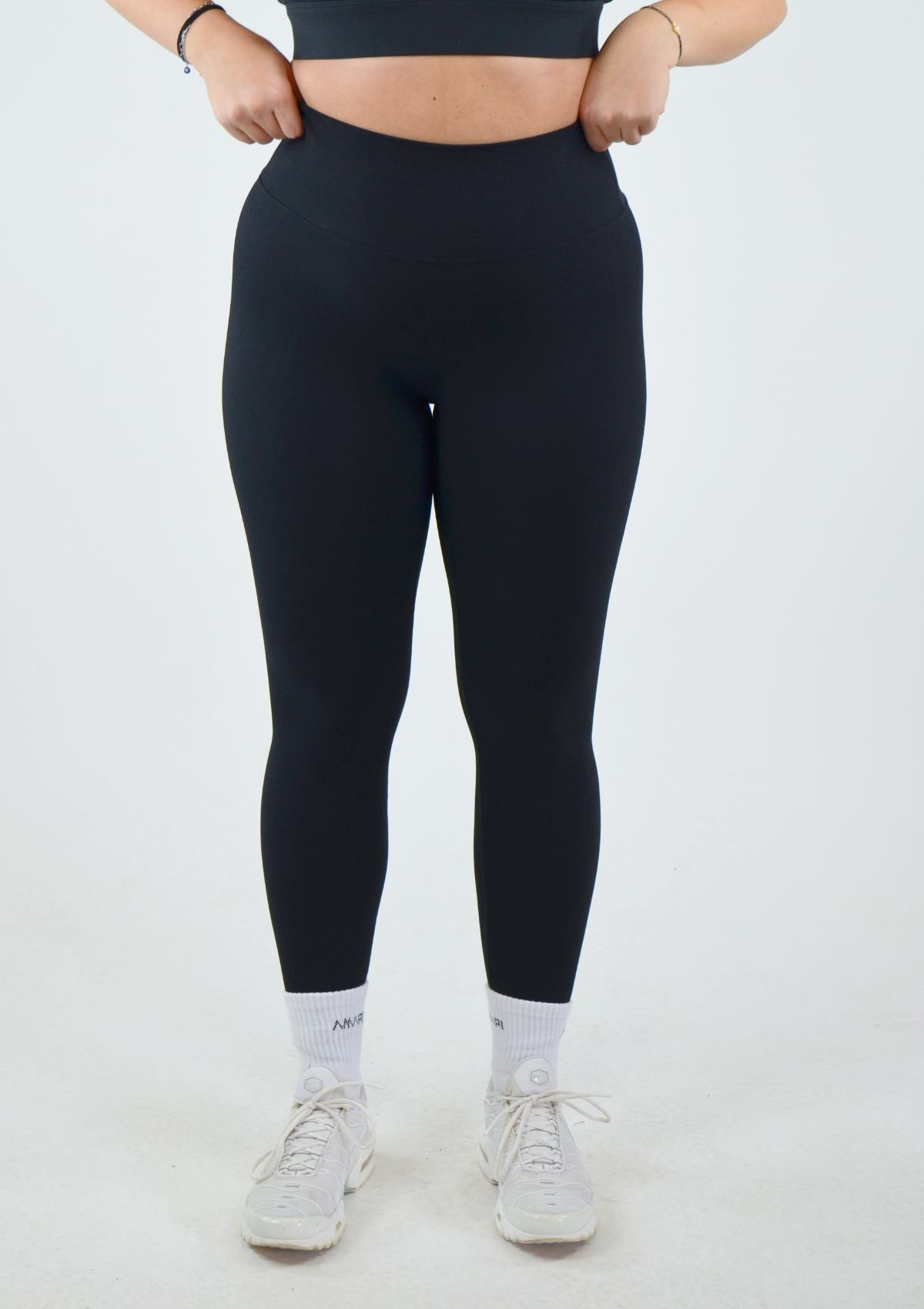 Ribbed Basic Leggings - Black