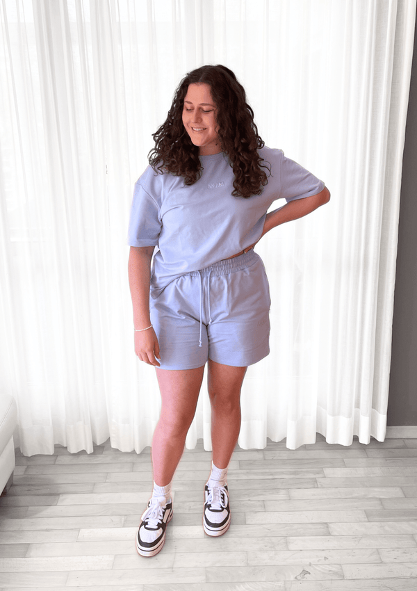 Unisex Sweats Shorts - Pastel Blue