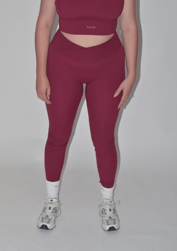 Burgundy Essentials v-leggings