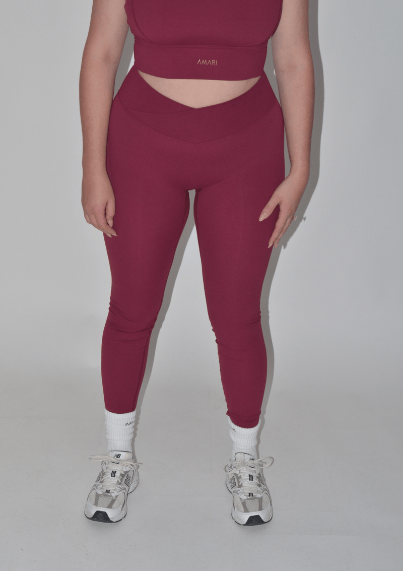 Burgundy Essentials v-leggings