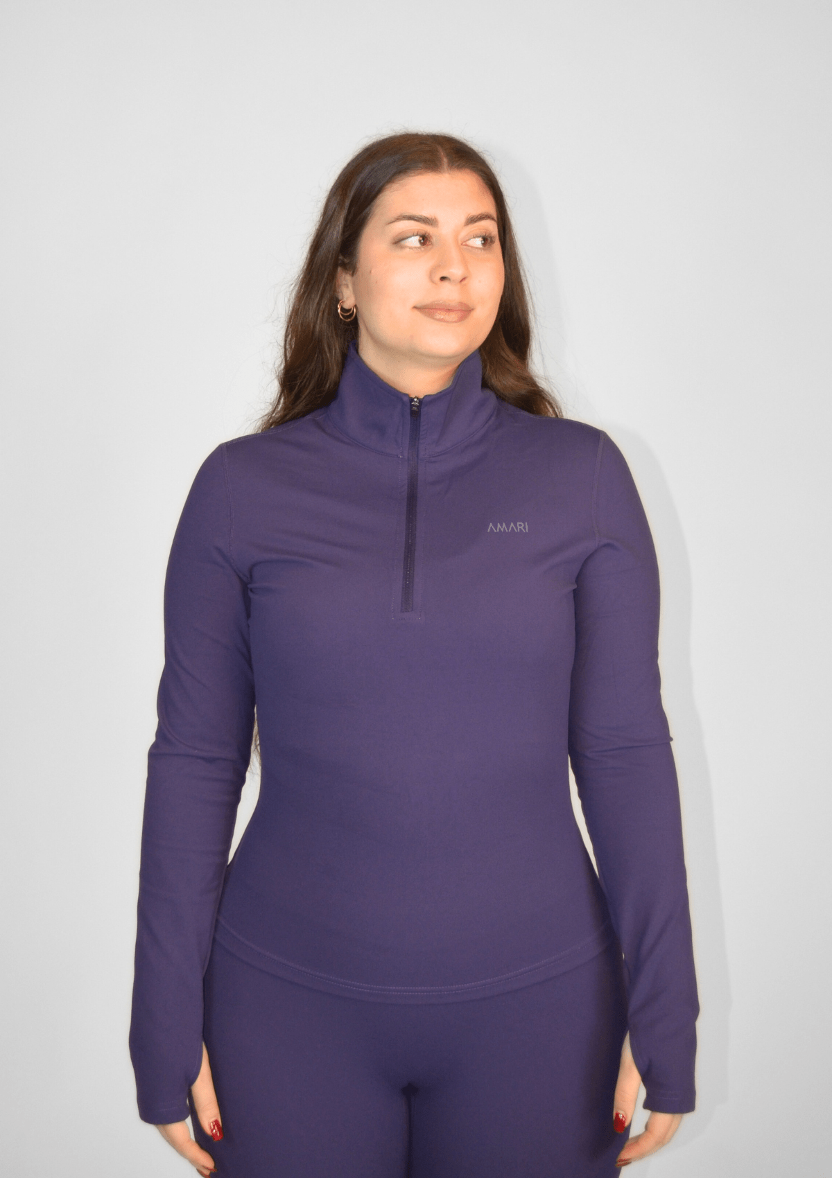 Long Sleeve Half Zipper - Dark Violet