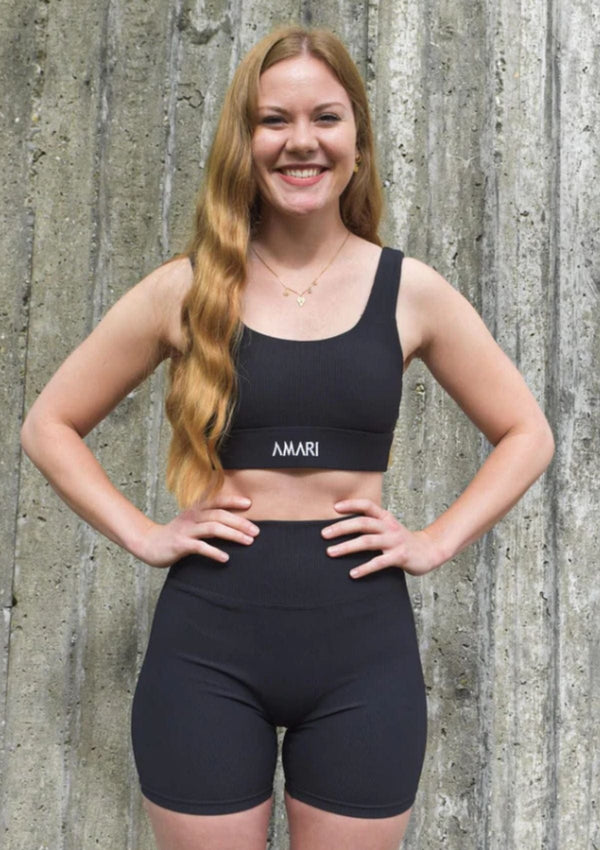 Second Chance: Ribbed Sports Bra - Charcoal