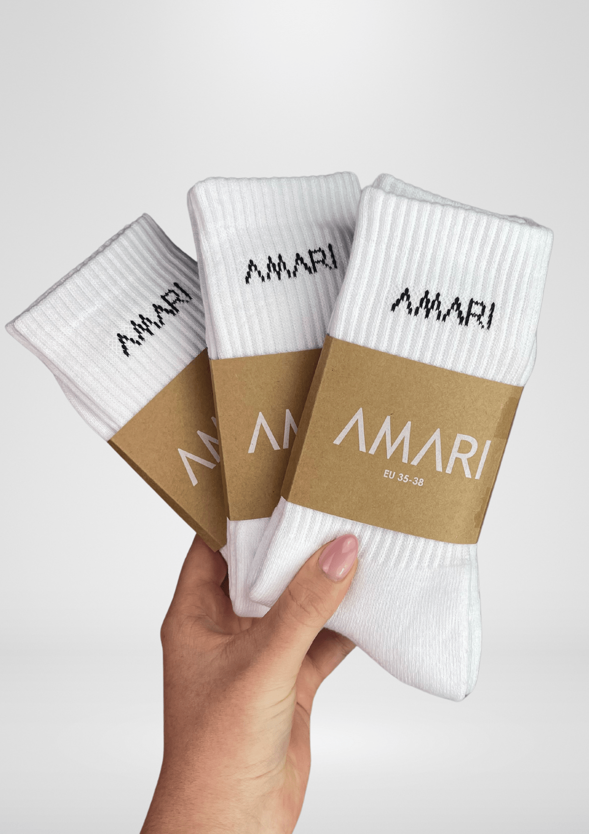 Unisex Crew Socks - White (3 Pairs)