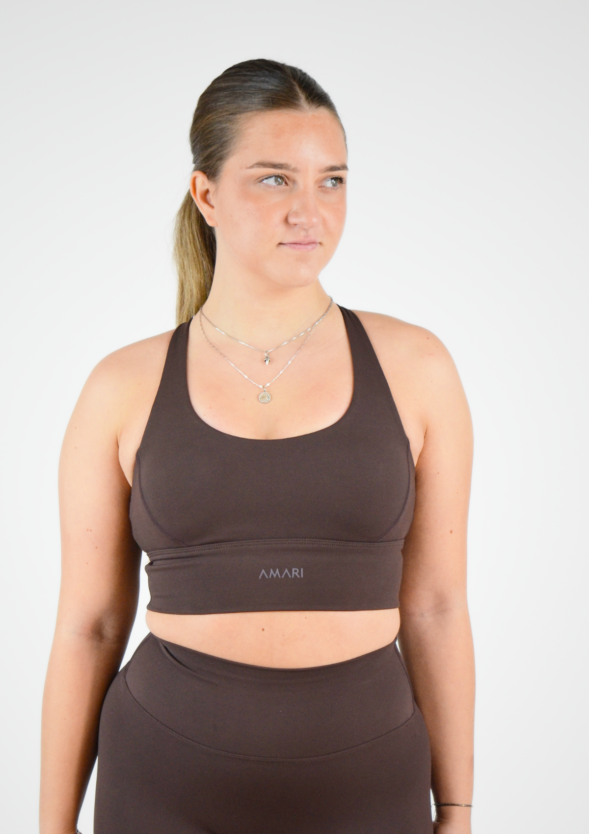 Cross Back Sports Bra - Espresso