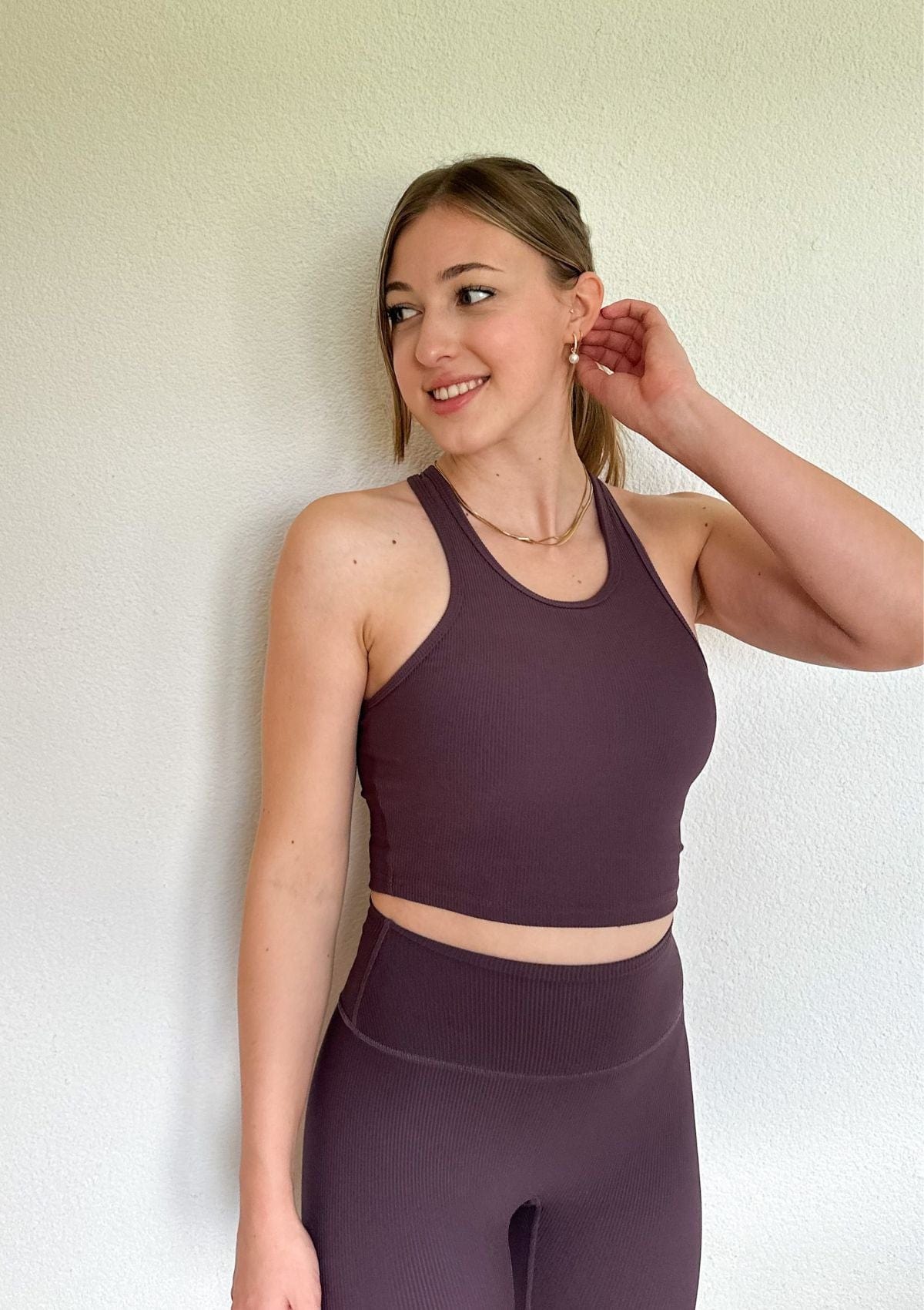 Ribbed Crop Top - Mauve