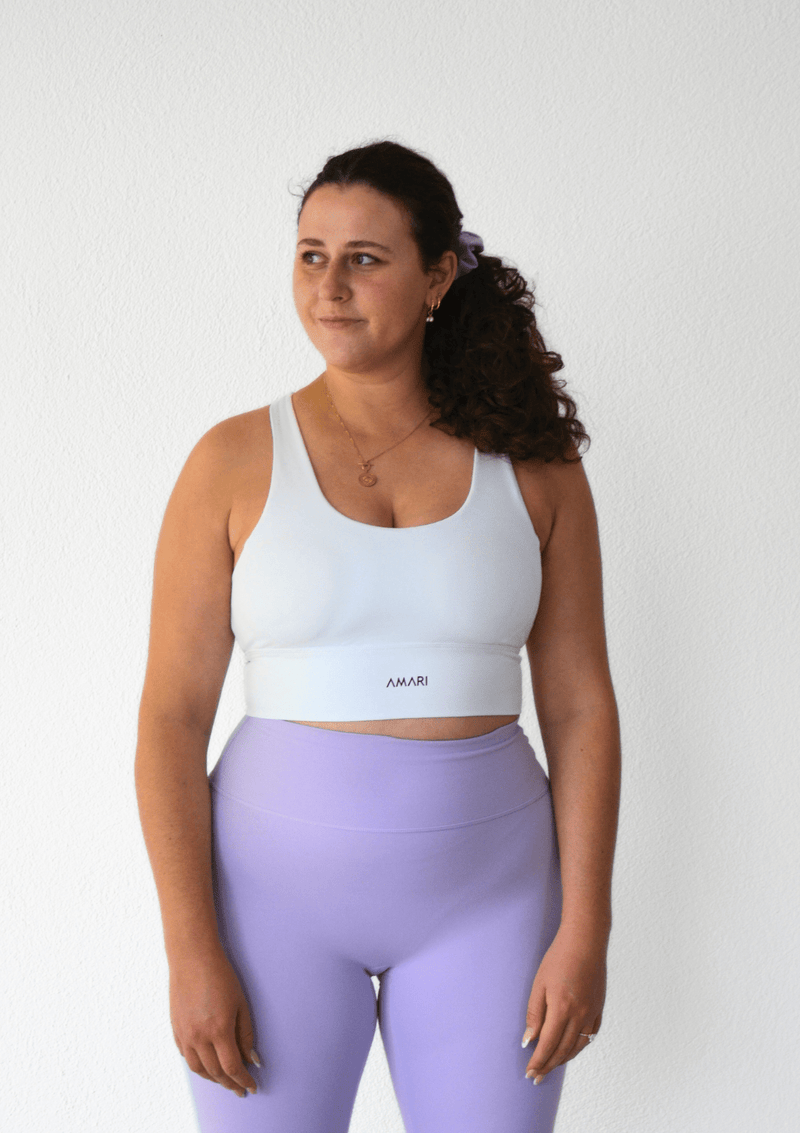 Cross Back Sports Bra - White