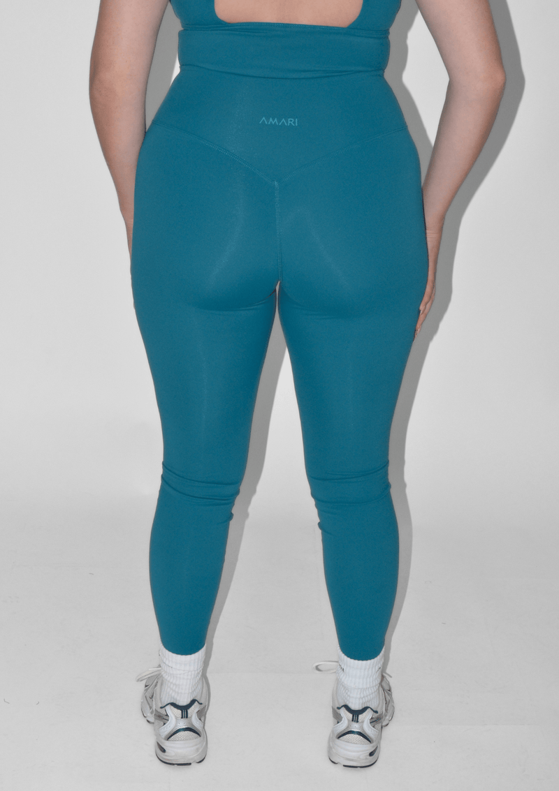 V-Leggings - Petrol Blue