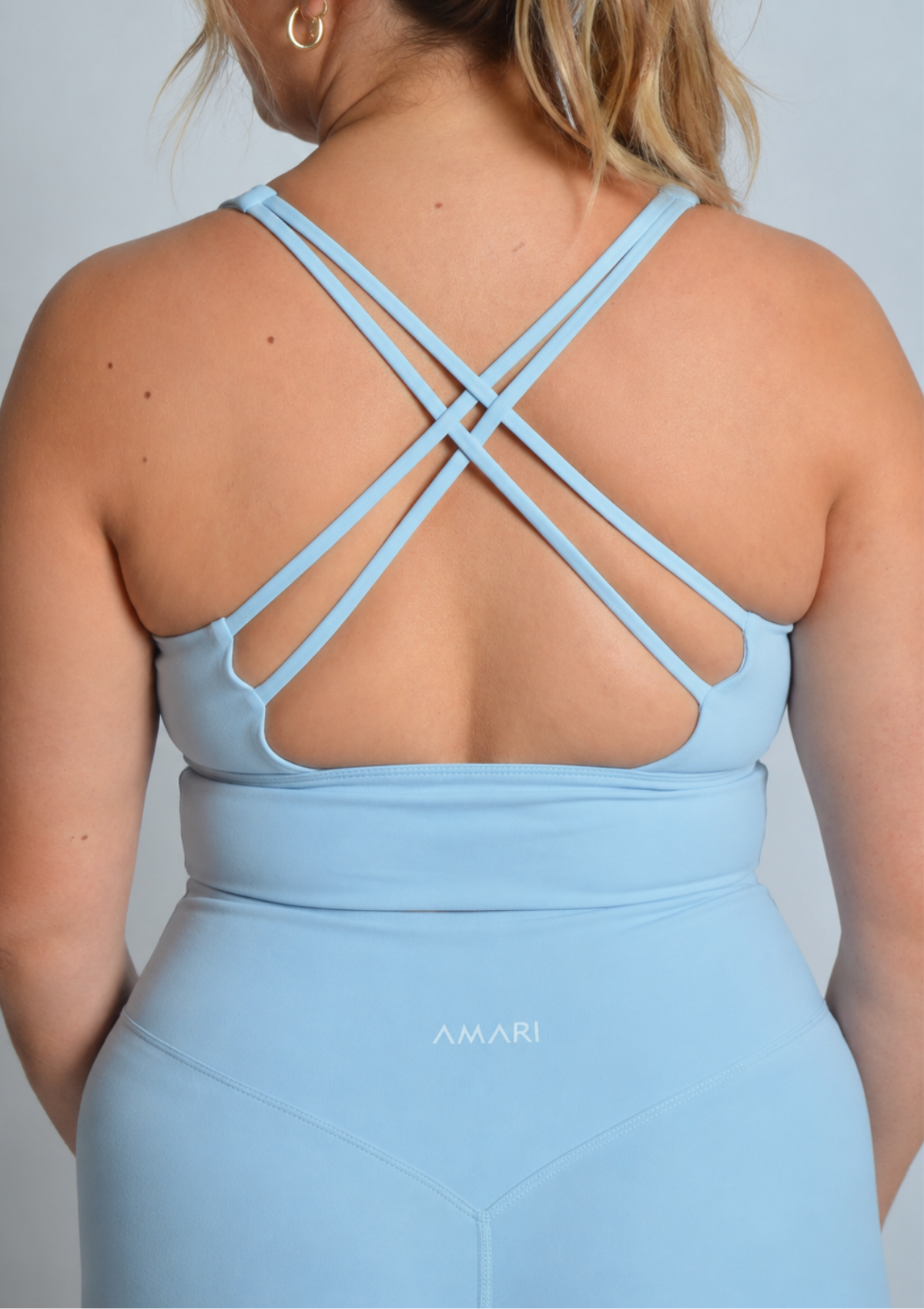 Cloud Love™ Cross Back Sports Bra - Baby Blue