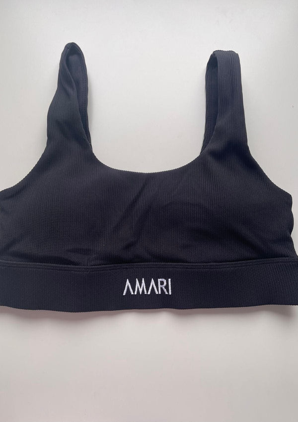Second Chance: Ribbed Sports Bra - Charcoal