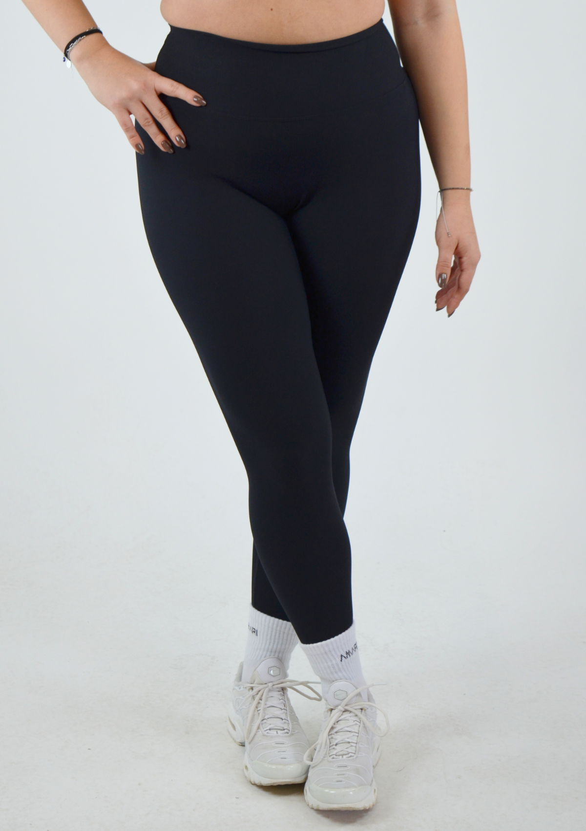 Ribbed Basic Leggings - Black