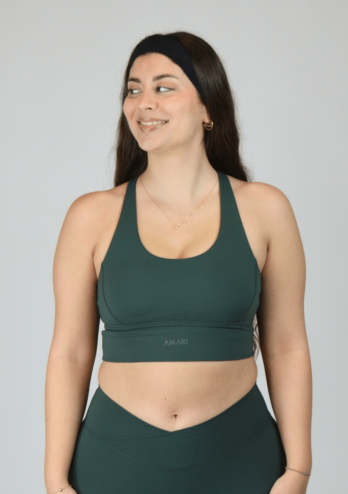 Cross Back Sports Bra - Pine Green