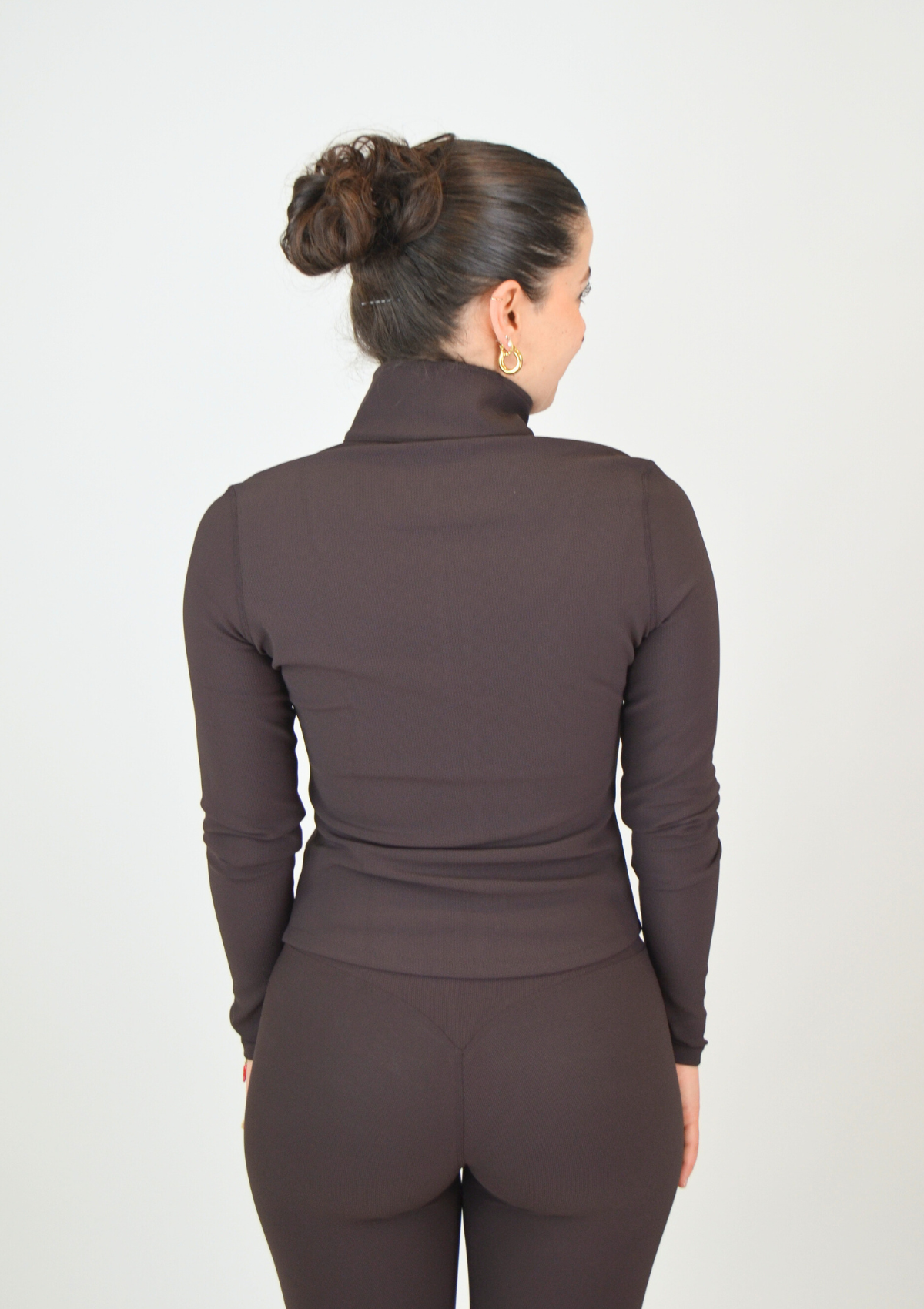 Ribbed Form Jacket - Espresso