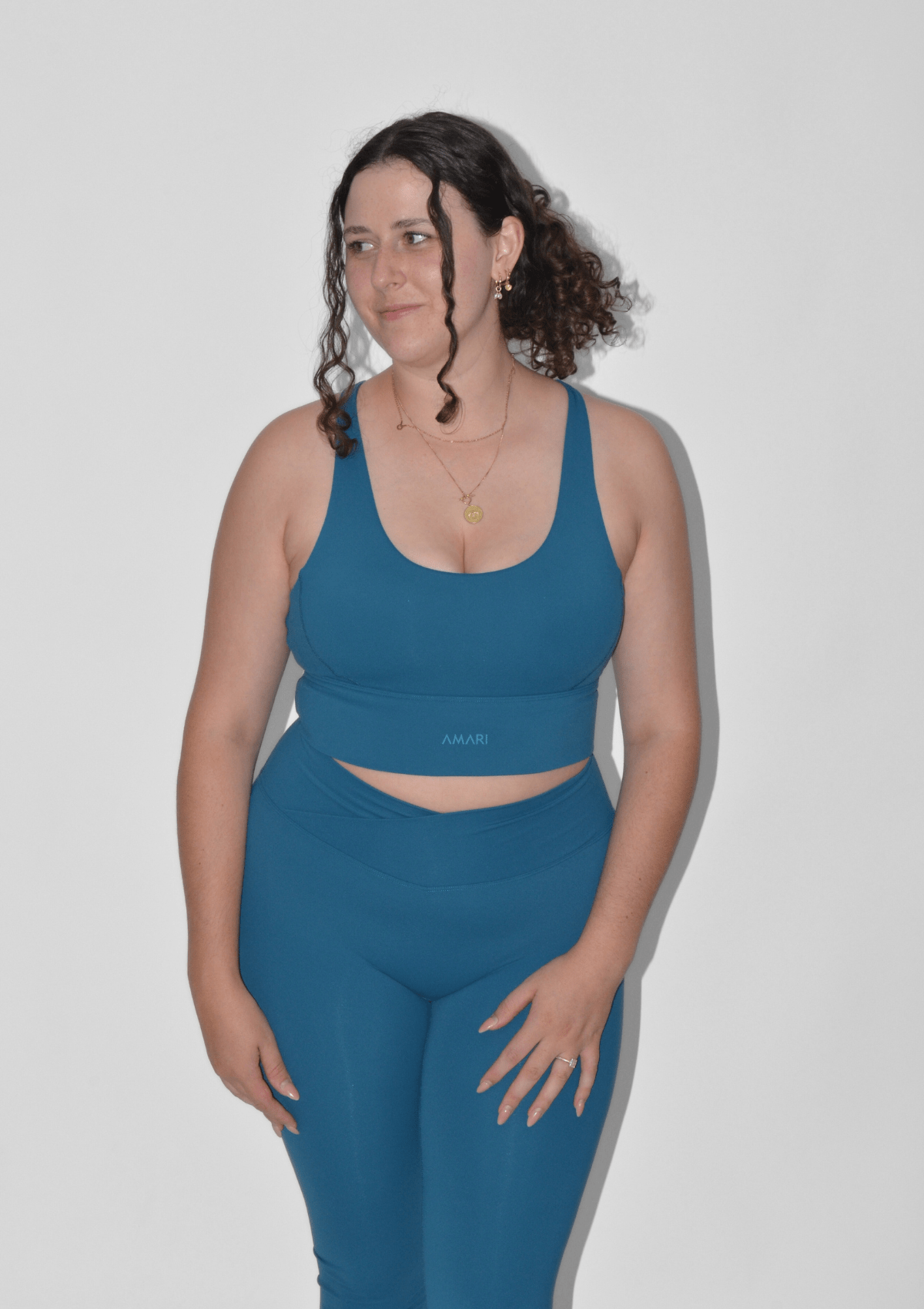 Cross Back Sports Bra - Petrol Blue