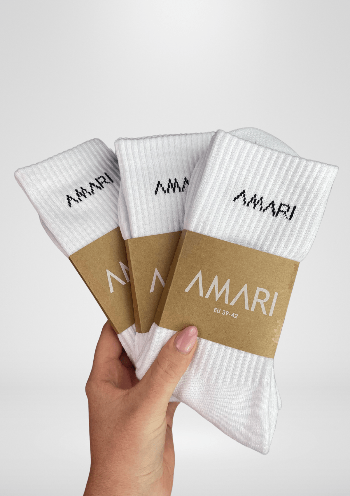 Unisex Crew Socks - White (3 Pairs)