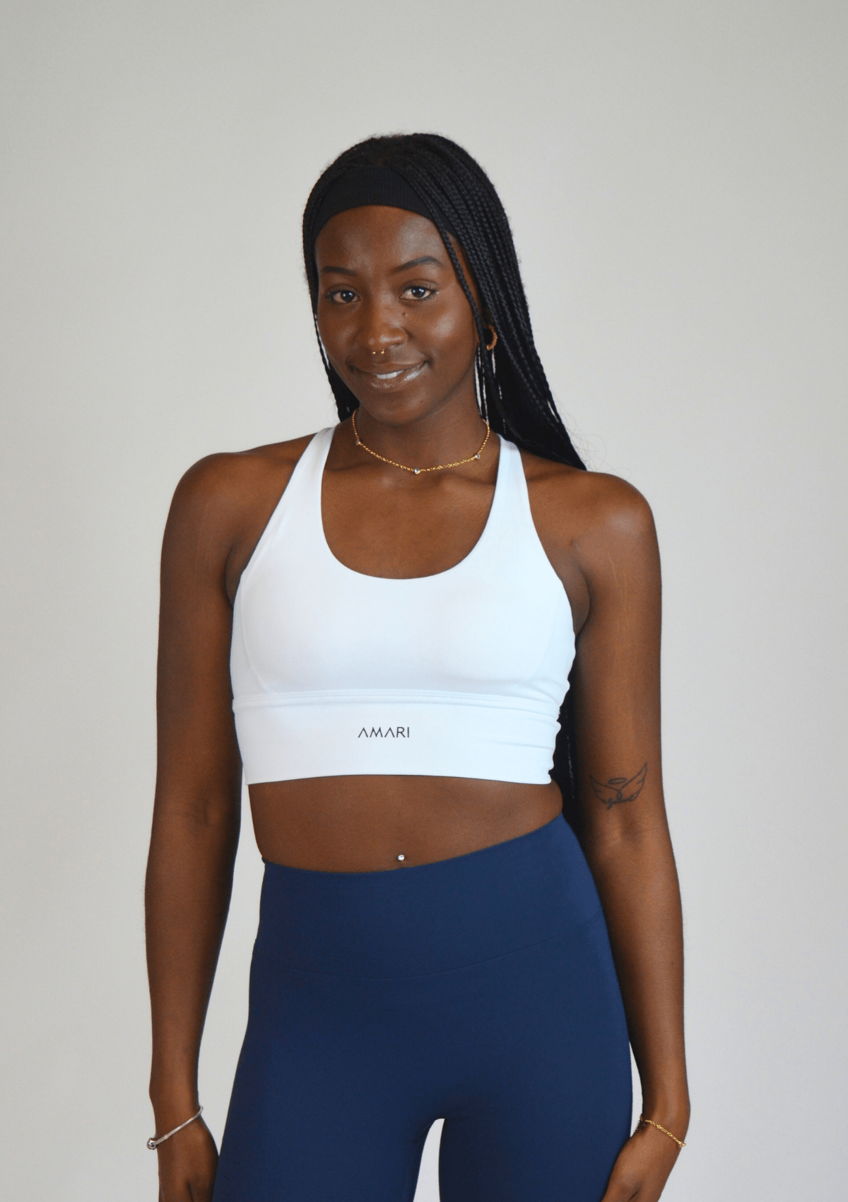 Cross Back Sports Bra - White