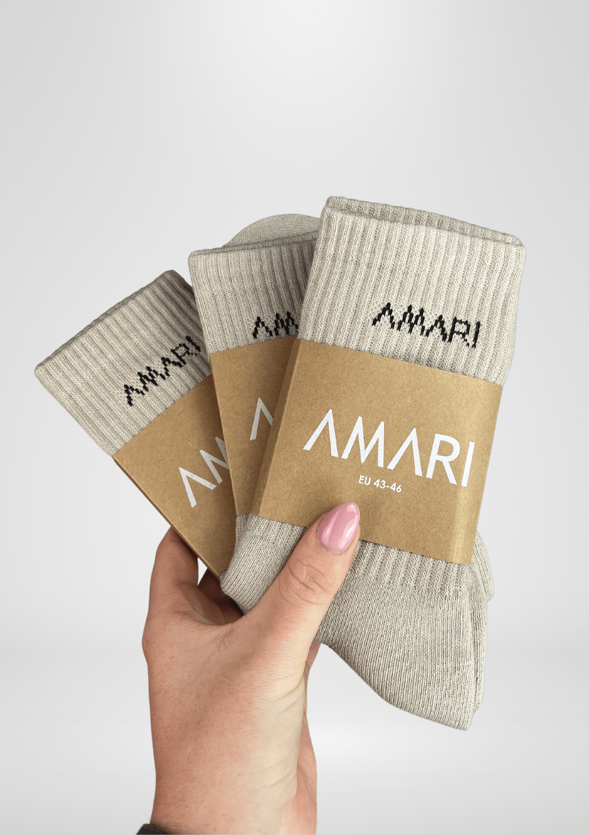 Unisex Crew Socks - Latte (3 Pairs)