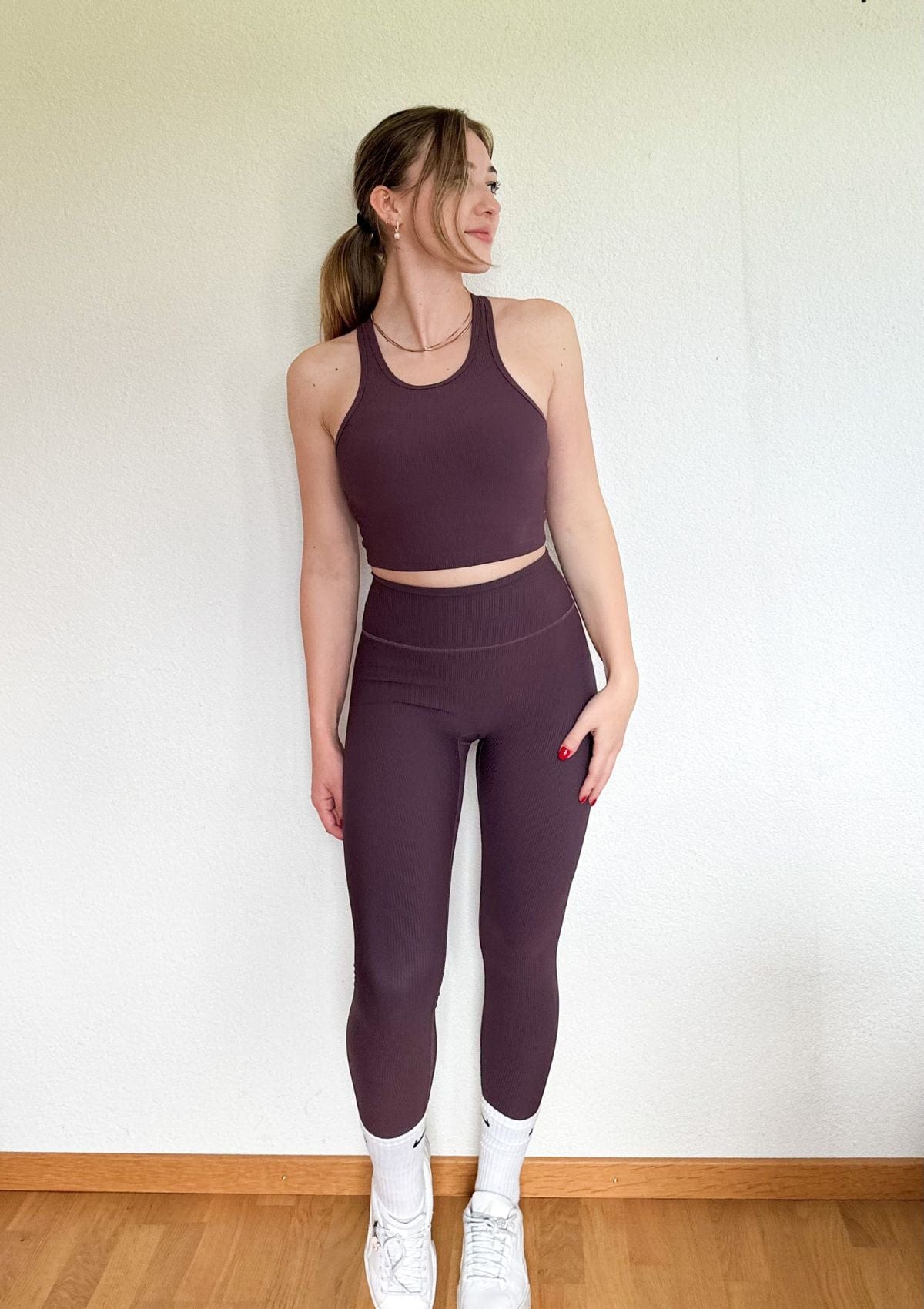 Ribbed Crop Top - Mauve