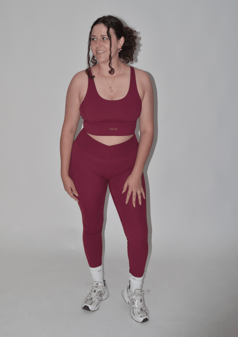 Burgundy Essentials v-leggings