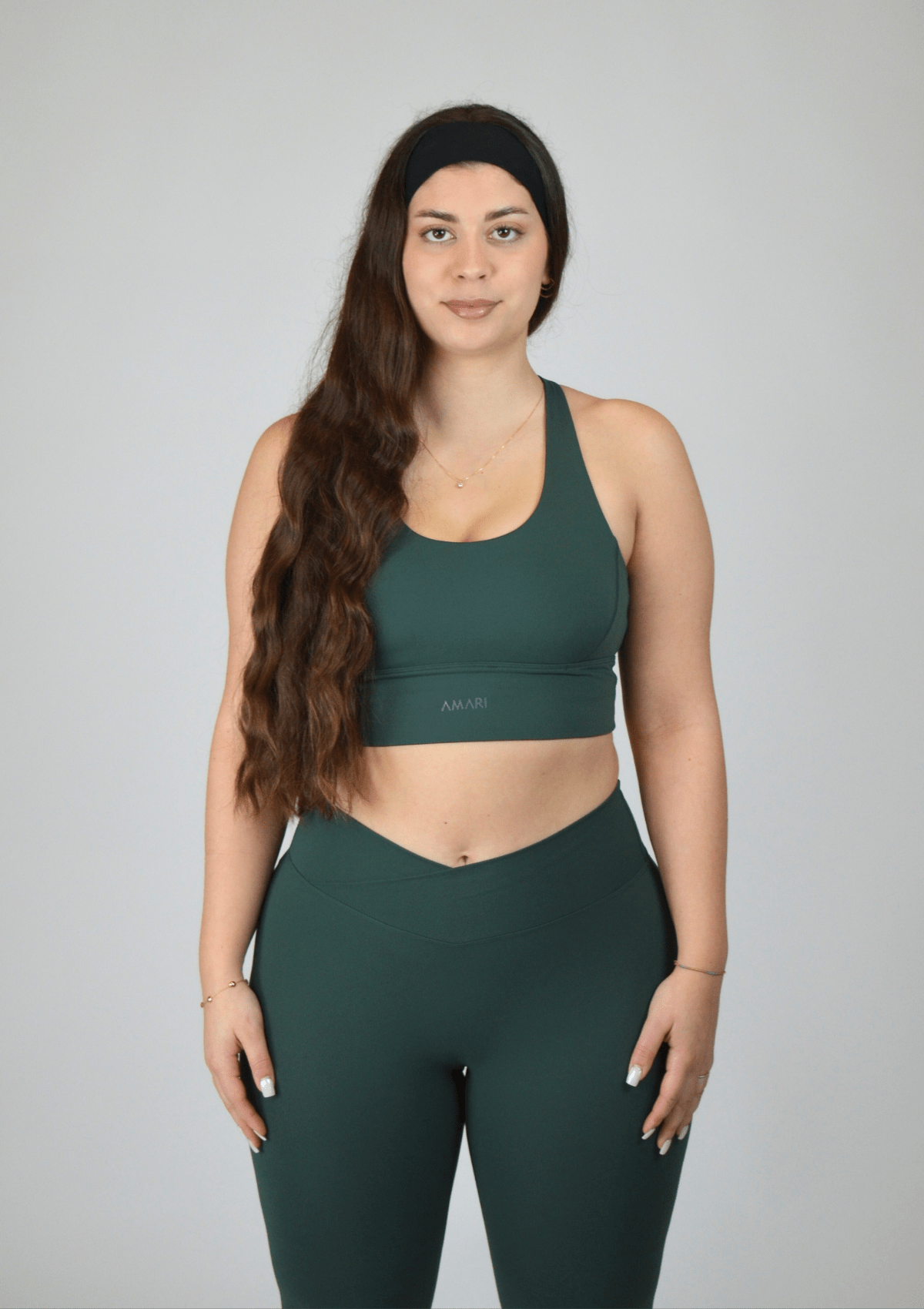 Cross Back Sports Bra - Pine Green