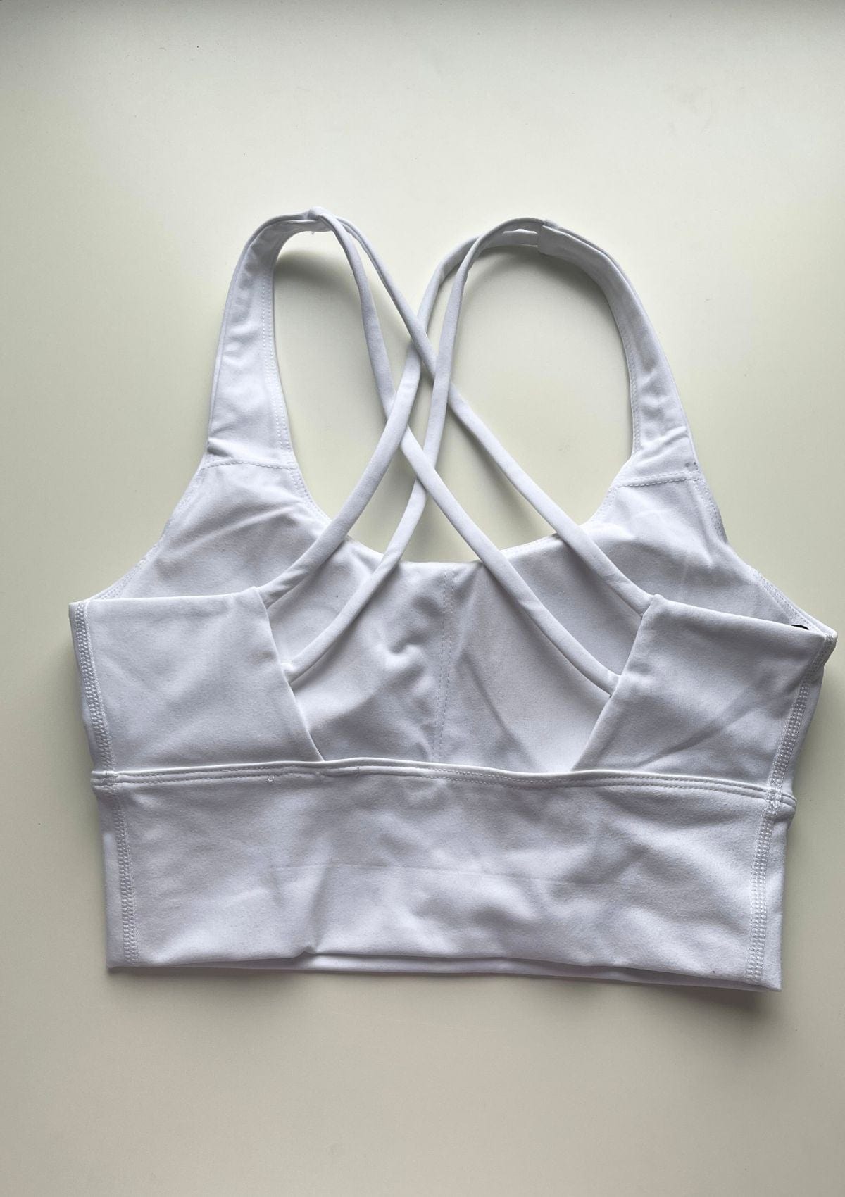 Second Chance: Cross Back Sports Bra - White