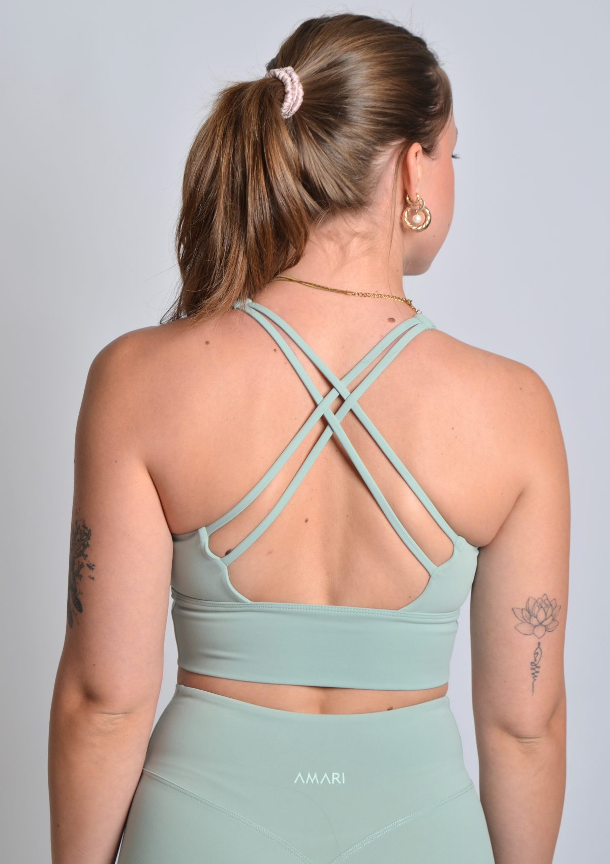 Cloud Love™ Cross Back Sports Bra - Sage Green