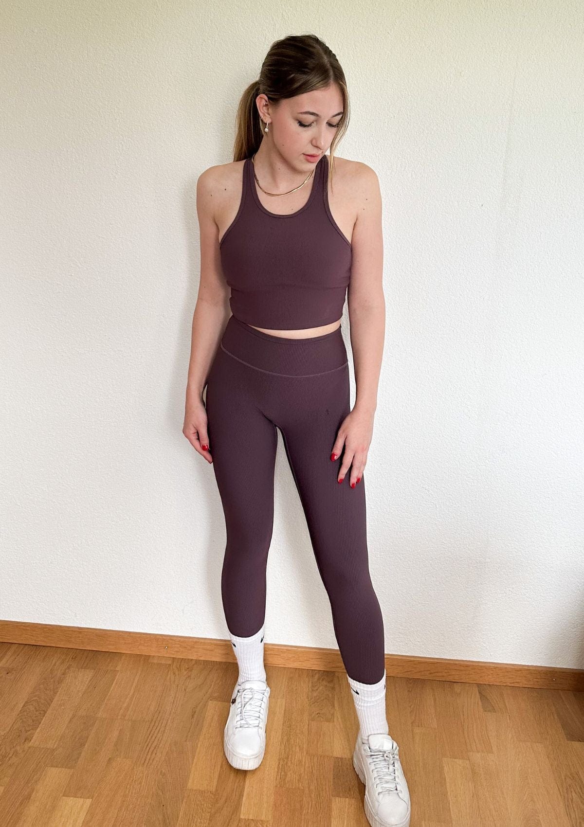 Ribbed Crop Top - Mauve