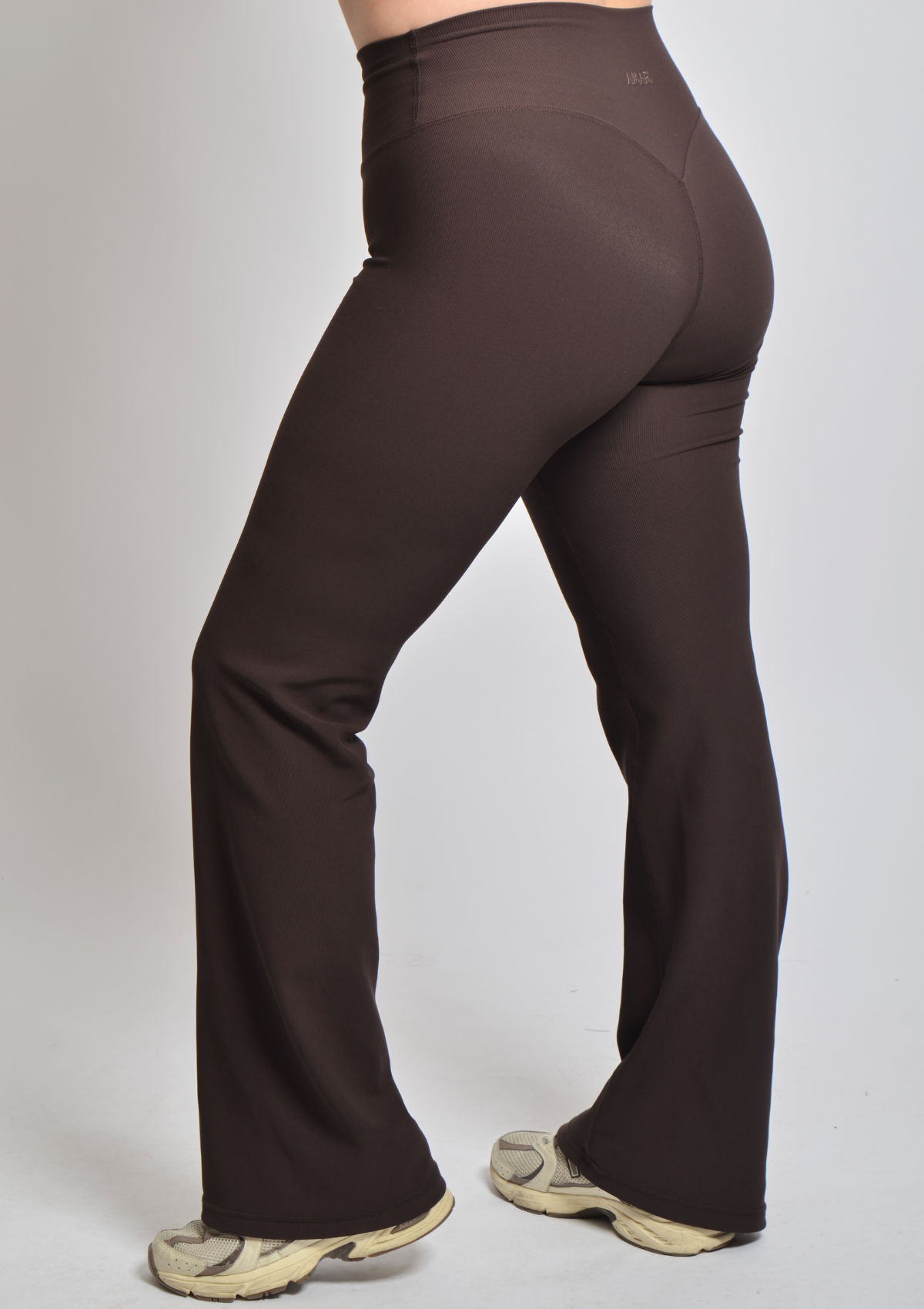 Ribbed Straight Leggings - Espresso